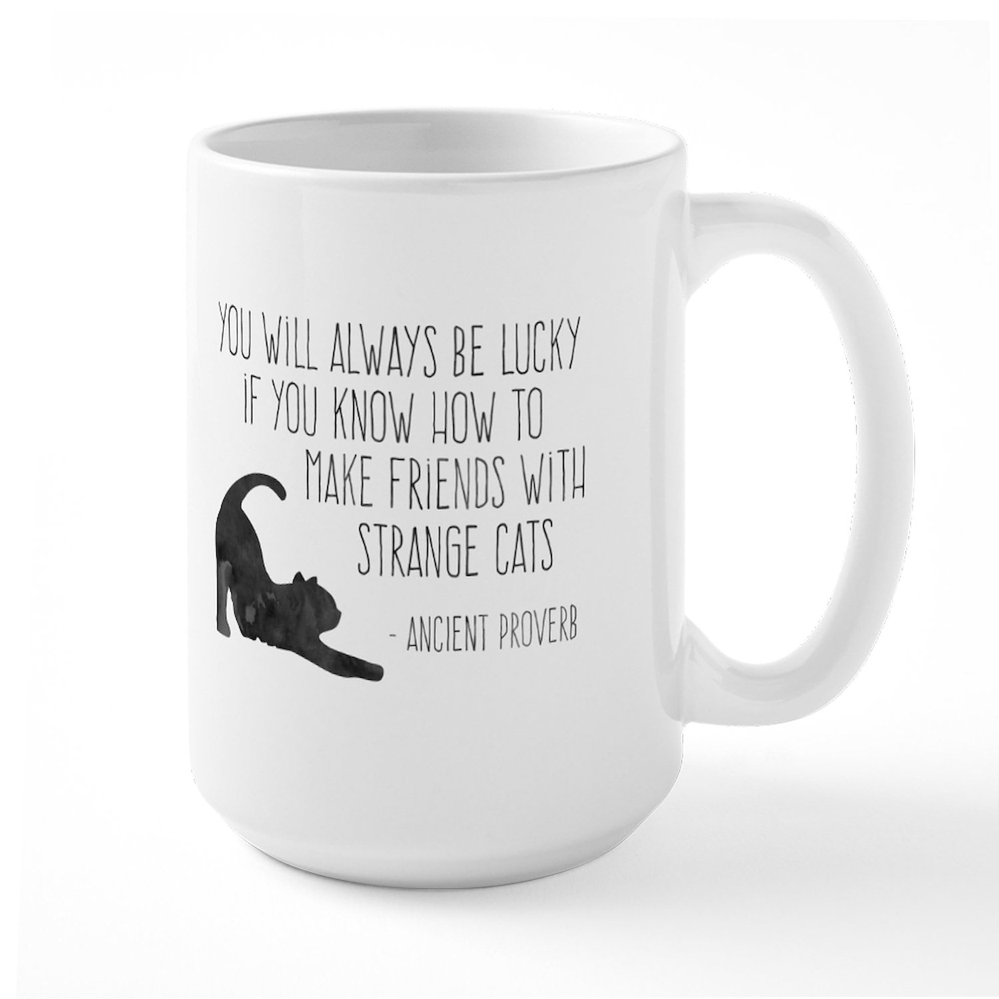 Strange Cats Ceramic Coffee Mug 15 oz (444 ml) - Funny Novelty Gift for Cat Lovers - Perfect for Home, Office & Gifts