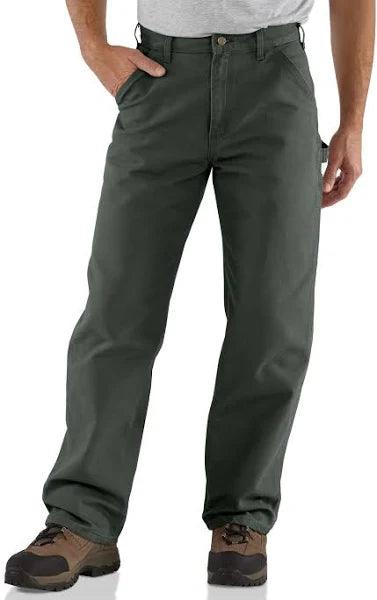 B11 Washed Duck Work Loose Fit Pants for Men - Durable Moss Green Cargo Pants for Outdoor Work, Hiking & Casual Wear