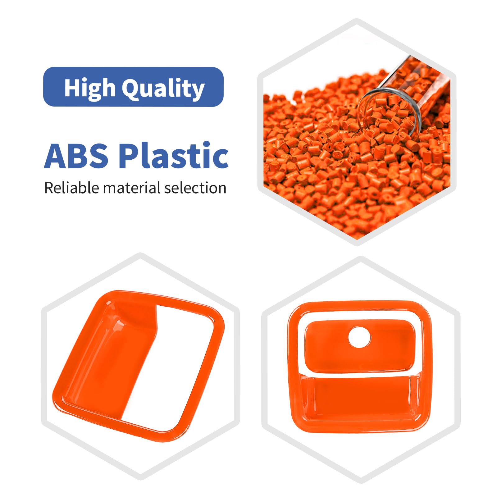 Jeep Wrangler JL & Gladiator JT Glove Box Latch Handle Cover (2018-2023) | Orange Interior Accessories | Durable ABS Plastic Trim | Easy Installation | Perfect for Off-Roading & Daily Commuting