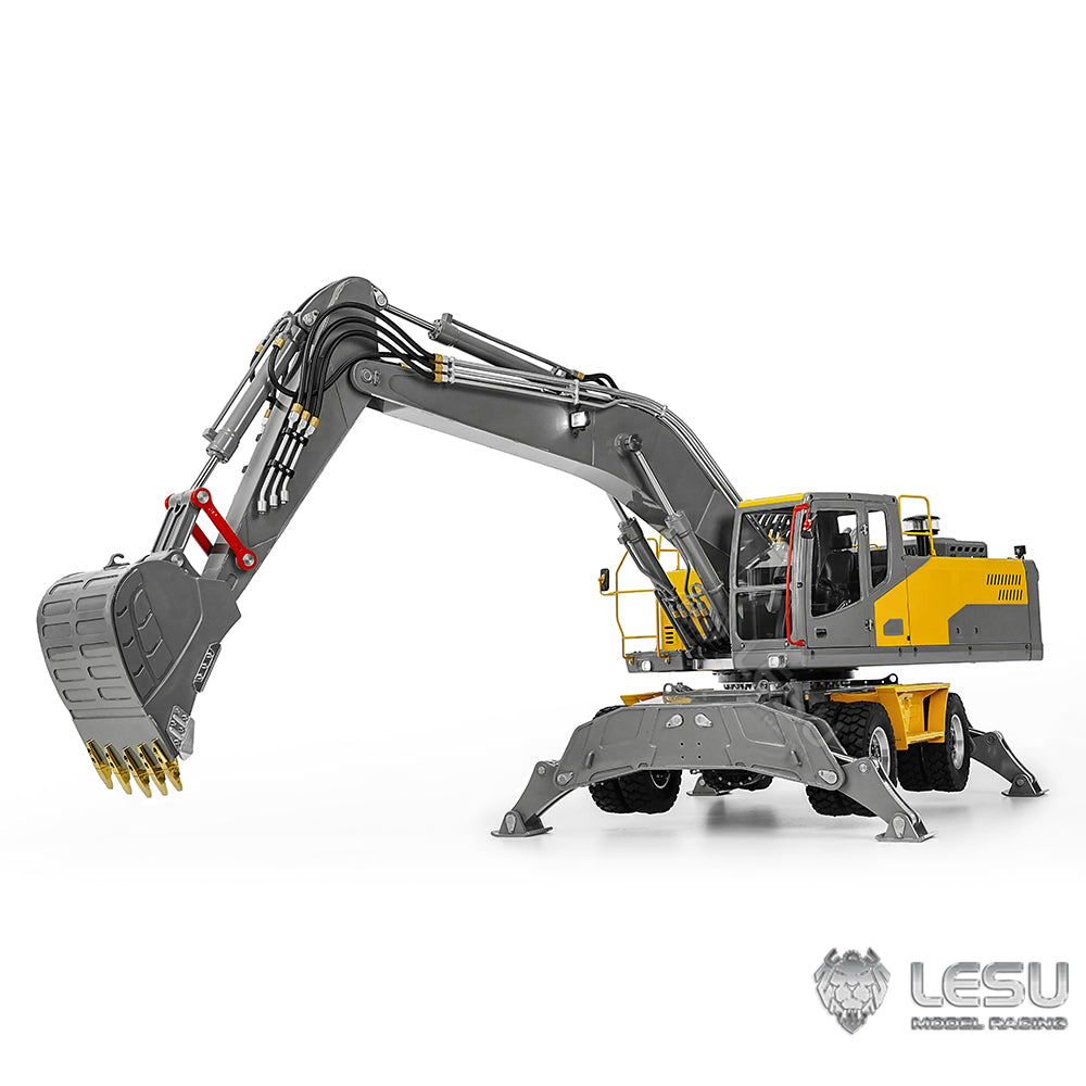 1/14 Scale LESU RC Hydraulic Excavator Model - Aoue ET30H Wheeled Digger with Light System, Pump & Valve (Pre-Assembled & Painted) - Perfect for RC Construction Enthusiasts, Collectors & Display