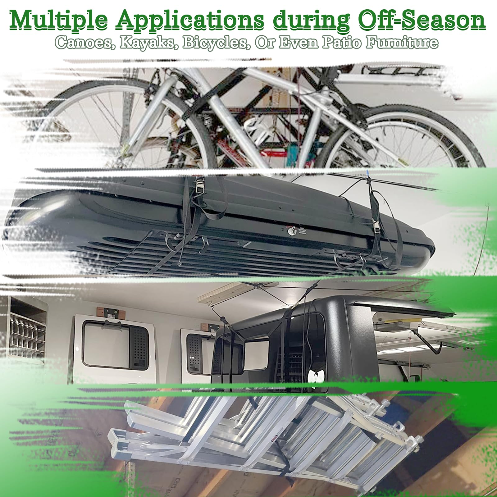 Jeep Wrangler Hard Top Removal Lift - Single Person Roof Hoist for JL & JK Models | Ford Compatible | Anti-Drop Safety System | 8-16 ft Ceiling Support | Includes 6 T Knobs | Perfect for Garage Storage & Off-Road Enthusiasts