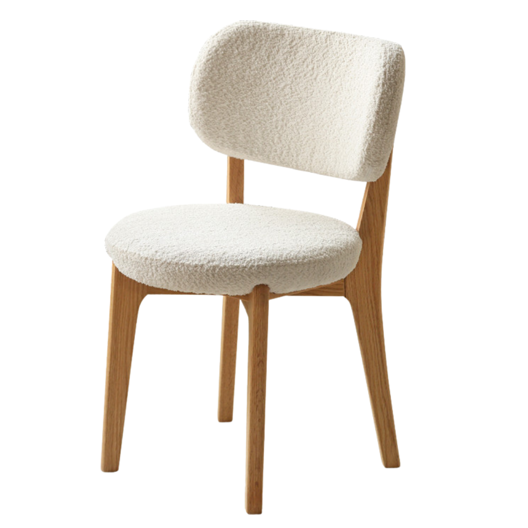 17.3x20.1x29.9 inch/ 44x51x76сm/ Natural Wood color/ Log cloud cotton white soft bag makeup chair