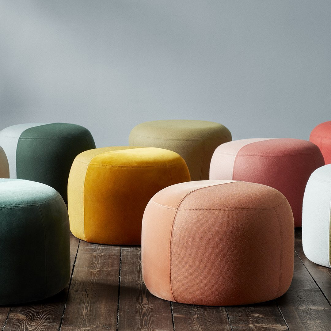 Charlotte Honcke Dainty Pouf - Warm Nordic Style Footstool for Living Room, Bedroom & Nursery - Cozy Home Decor Accent