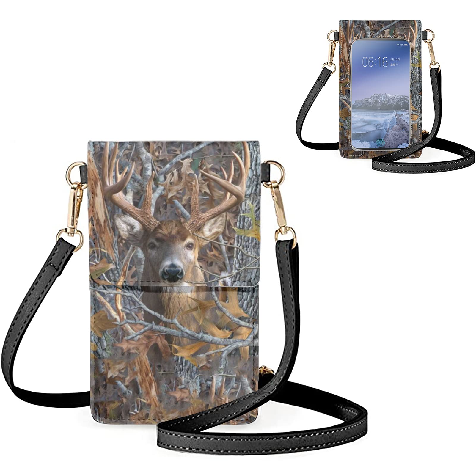 Premium Leather Crossbody Phone Bag Wallet with Touch Screen - Stylish & Functional for Travel, Shopping, and Everyday Use
