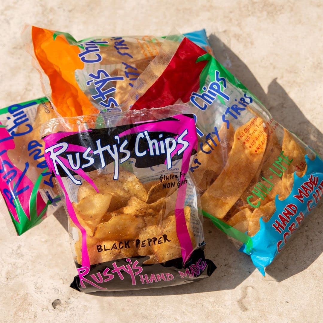 Crunchy & Healthy Rusty's Chips - Gluten Free, Non-GMO, Vegan Snacks with No Preservatives - Perfect for On-the-Go, Lunchboxes, and Healthy Snacking