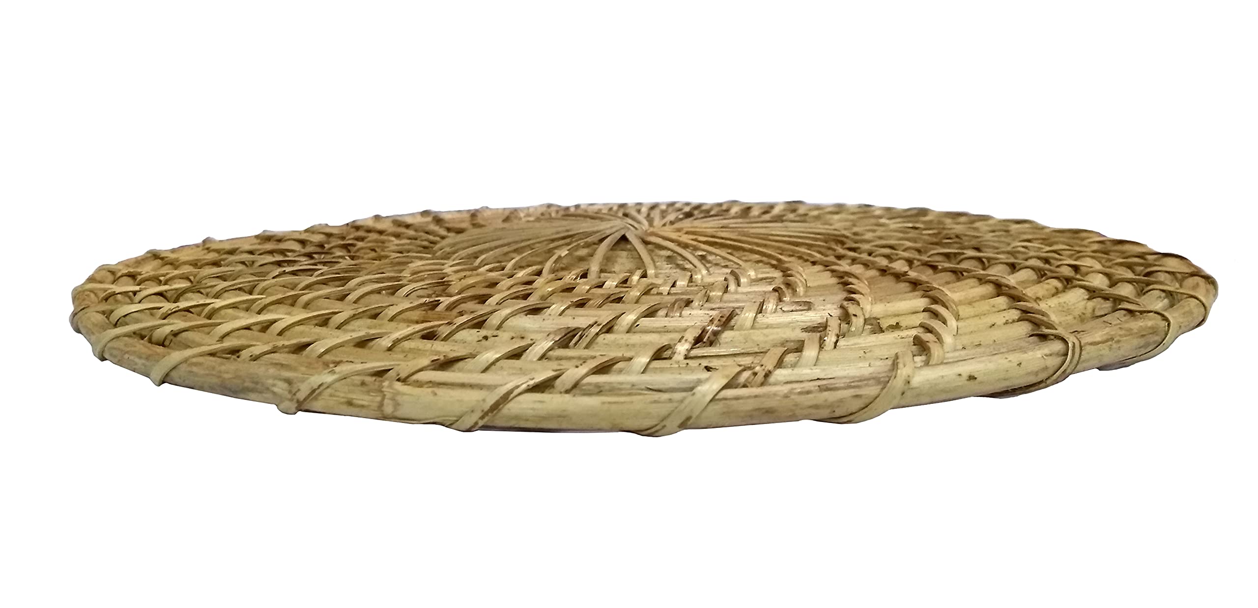 Handmade Eco-Friendly Round Woven Rattan Placemats for Dining Table - 12 Inch Wicker Placemat Set (1-Piece) - Perfect for Boho Home Decor, Farmhouse Kitchen & Outdoor Picnics