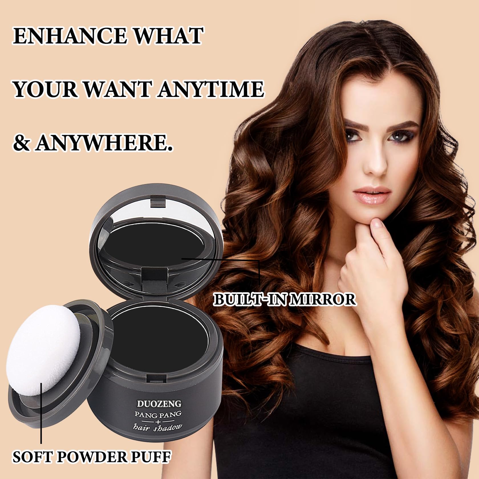 Root Touch Up Powder & Hairline Shadow Stick for Thinning Hair - Instant Coverage for Women & Men (Black) | Perfect for Daily Use, Travel & Special Occasions