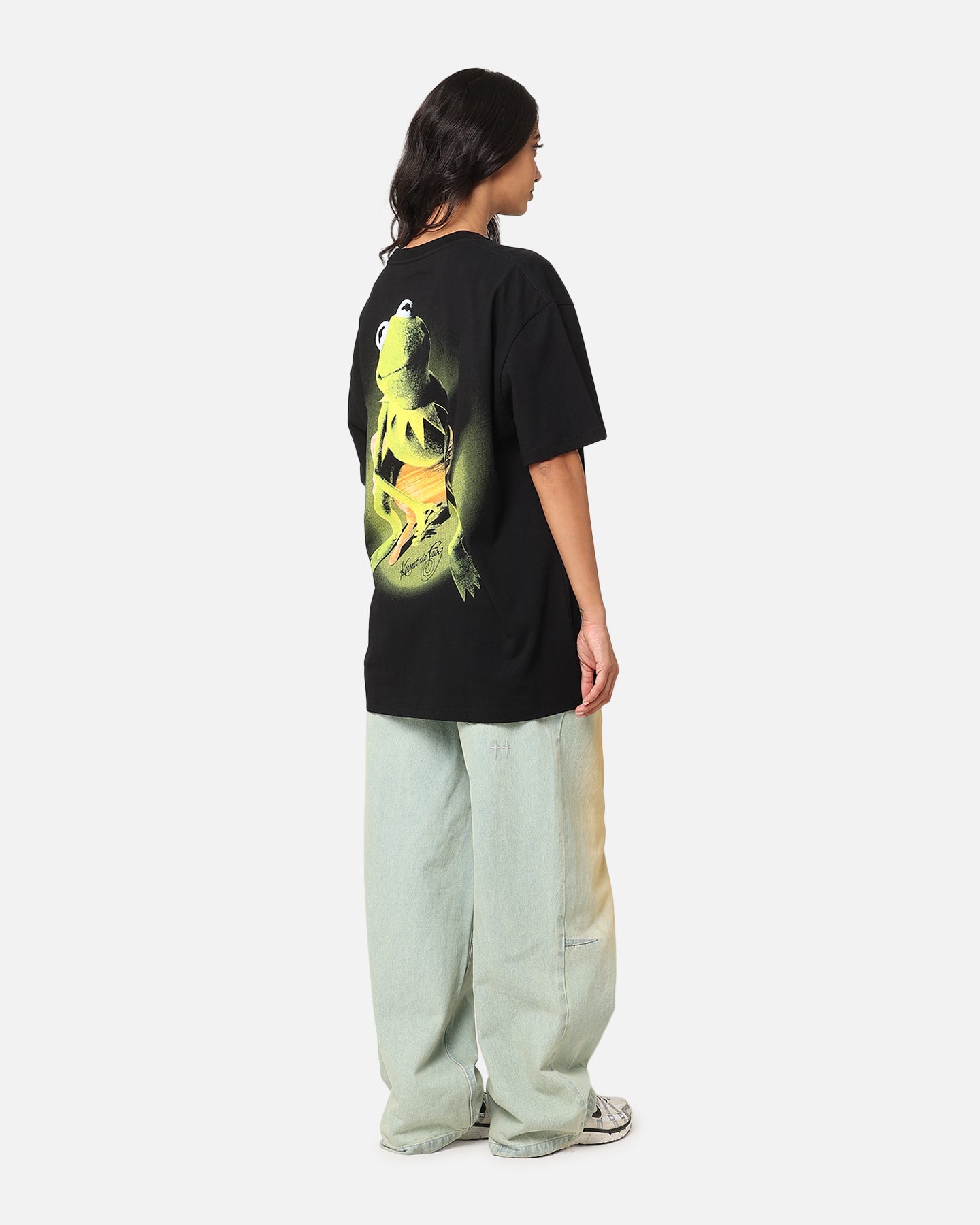 Vintage Disney The Muppets Kermit the Frog Heavy Cotton T-Shirt Black - Casual Wear, Cosplay & 90s Retro Fashion