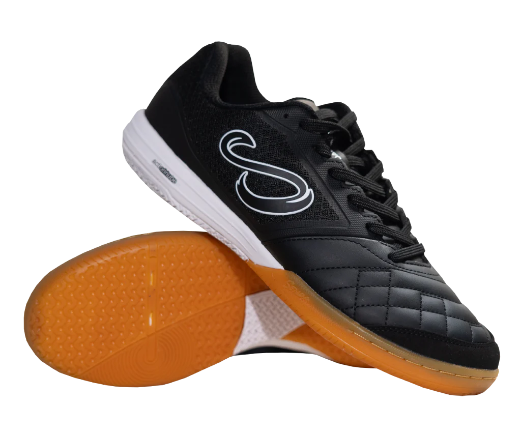 Senda Athletics USHUAIA Club 2.0 Futsal Soccer Shoes - Black & White Indoor Court Shoes for Men & Women - Perfect for Futsal, Indoor Soccer, and Gym Training