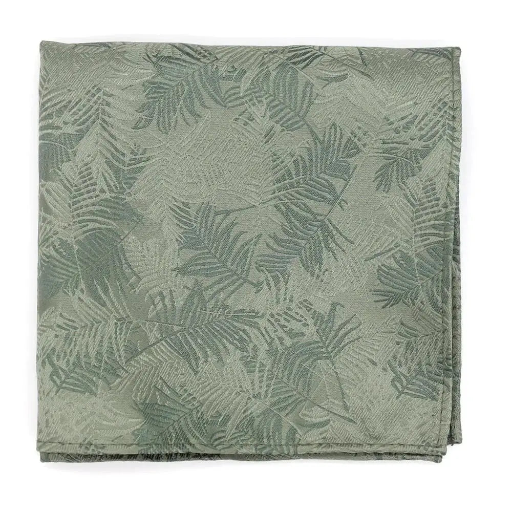 L.A. Smith Sage Autumn Leaves Tie and Pocket Square Set - Elegant Fall Accessories for Weddings, Parties & Formal Events