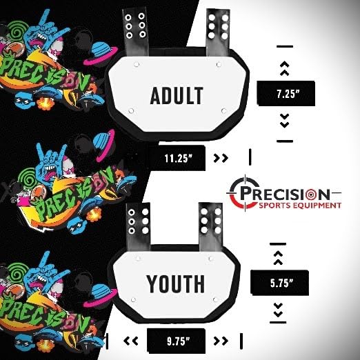 Precision Small/Youth Football Back Plate - Lower Back Protector Pads for Players Under 90lbs - Lightweight Rear Protection for Youth Football, Rugby & Contact Sports - Ideal for Training, Games & Safety Gear