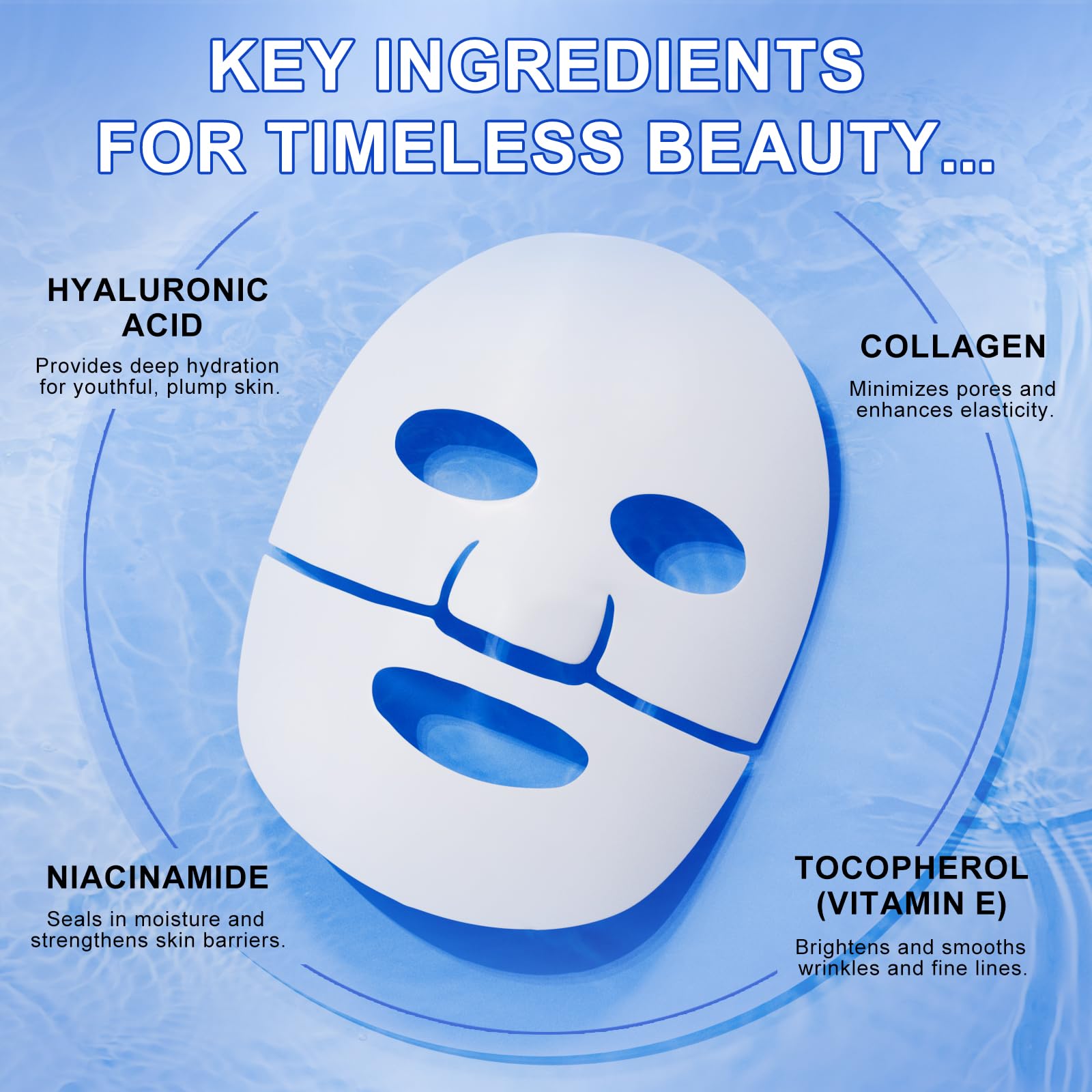 Collagen Face Mask 6 Pack - Anti Wrinkle & Lifting Overnight Treatment for Deep Hydration | Perfect for Night Skincare Routine & Spa Days