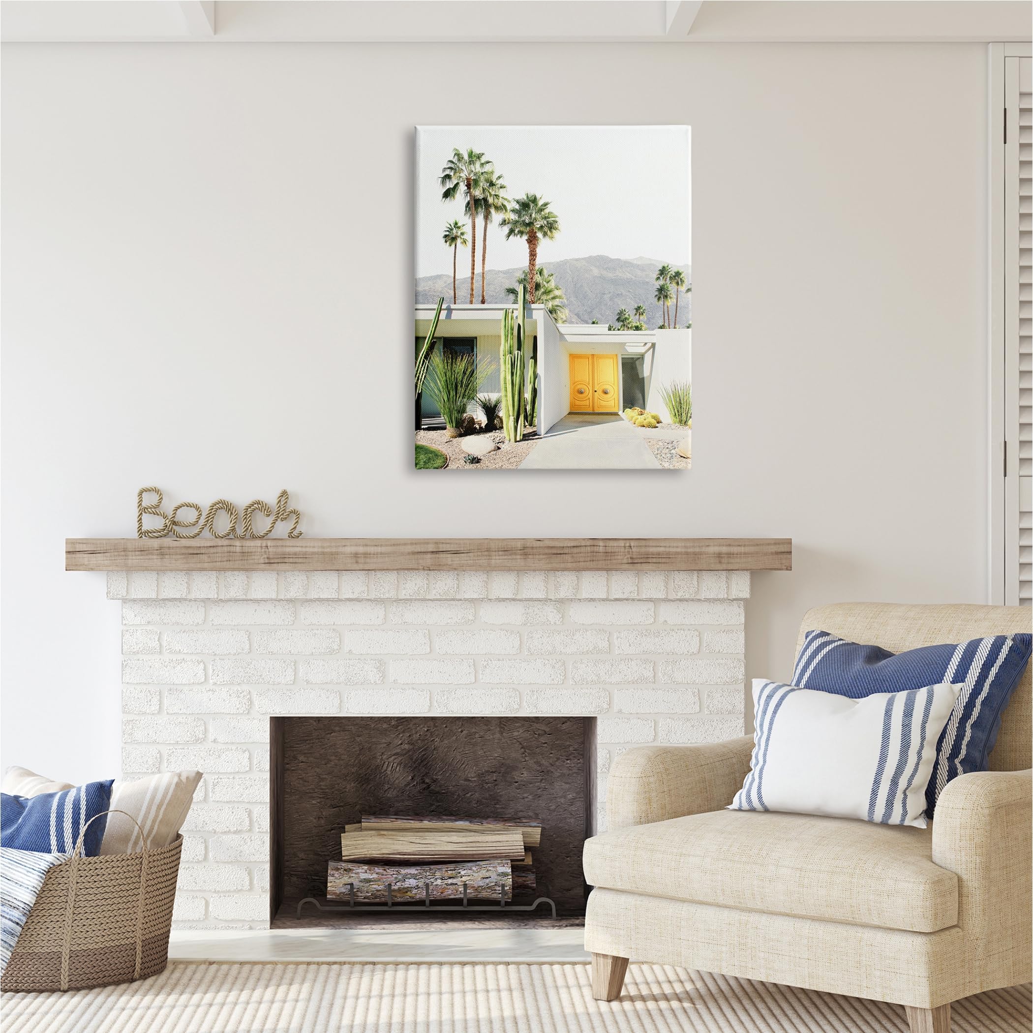 Stupell Industries Palm Springs House Photography Canvas Wall Art - Modern Home Decor by Sisi & Seb - Perfect for Living Room, Bedroom or Office Wall Decor