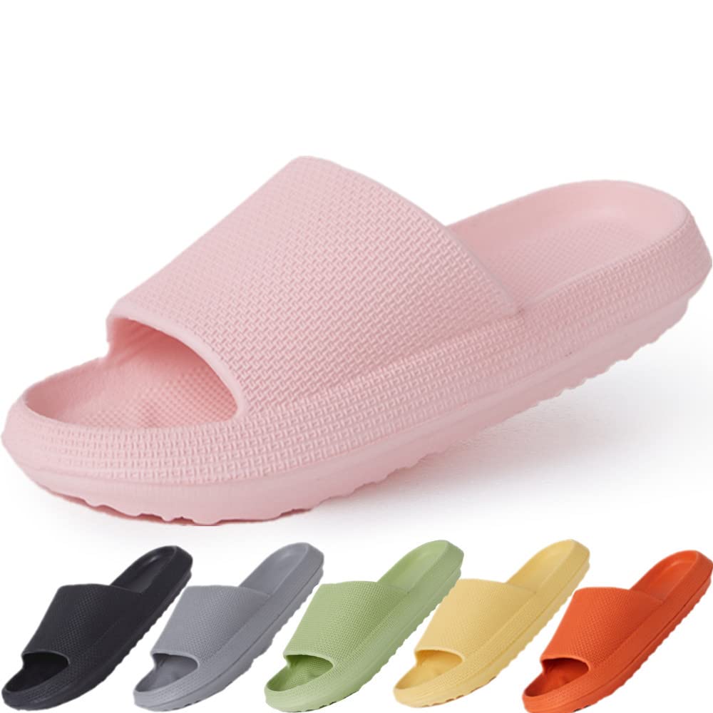 BING RUI CO Cloud Slides for Women and Men - Ultra Soft Pillow Slippers with Non-Slip Sole, Comfortable Bathroom & Shower Sandals, Thick Cushioned Footbed - Perfect for Spa, Poolside, and Indoor Relaxation