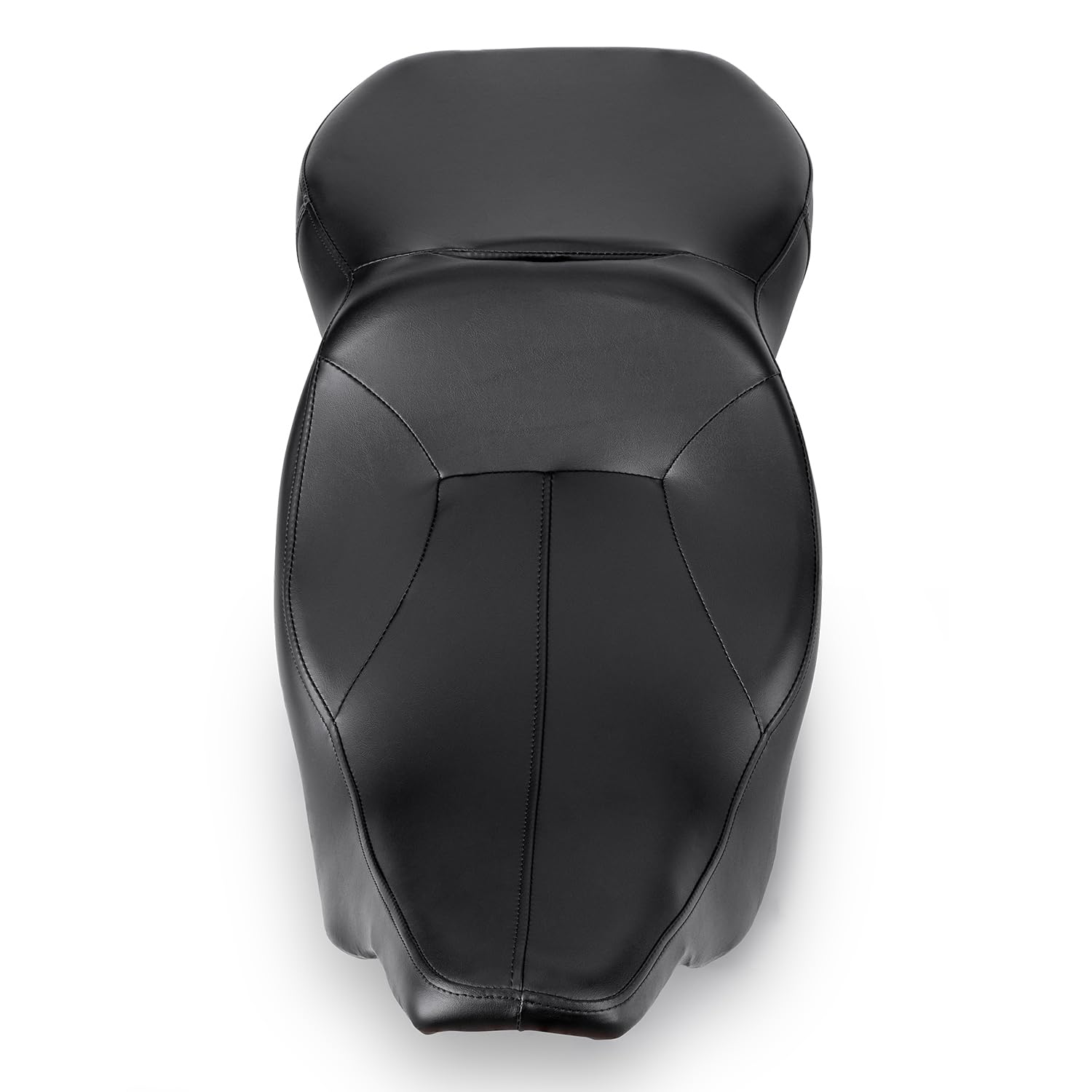 1997-2007 Harley Touring Electra Glide Replacement Seat - Genuine Leather One-Piece 2-Up Pillion Motorcycle Seat for FLHT FLHTC FLHTCU Classic/Standard/Ultra Models - Black Comfort Seat for Rider & Passenger - Perfect for Long Distance Cruising & Road Trips