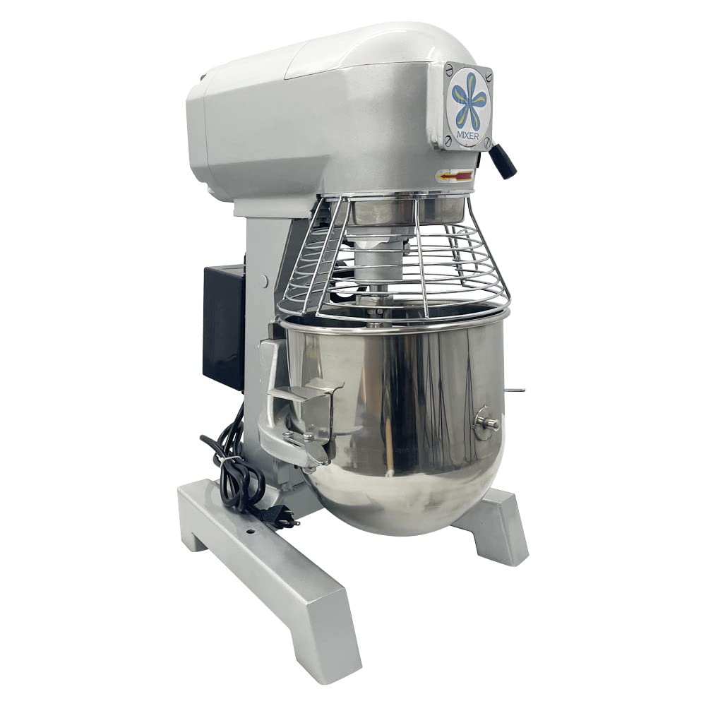 TECHTONGDA 10Qt Commercial Stainless Steel Dough Mixer - 450W Heavy Duty Stand Mixer with Kneading Hook for Baking (110V) | Perfect for Bakeries, Restaurants & Home Kitchens