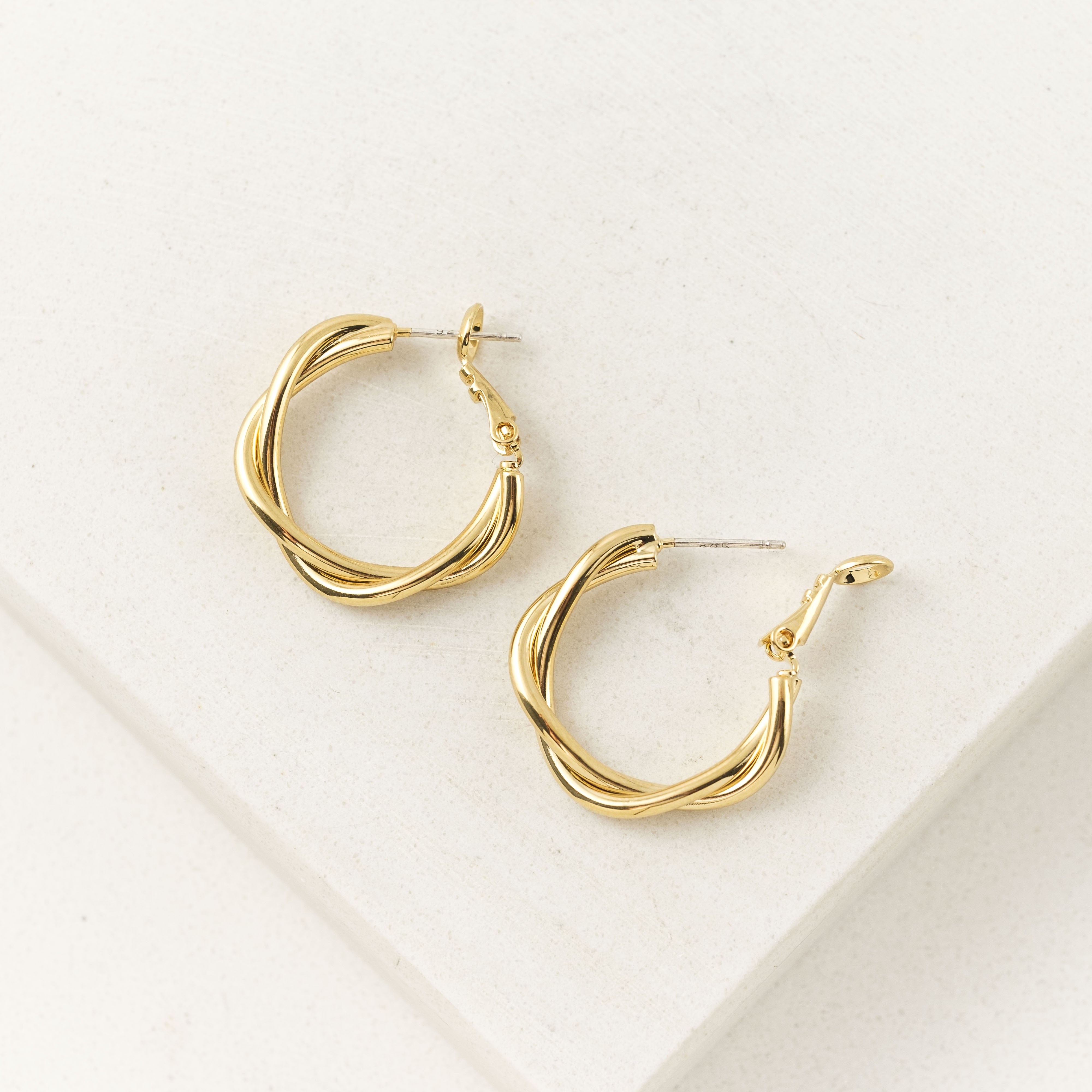 Rory Hoop Earrings for Women - 14K Gold Plated Dainty Huggie Hoops - Minimalist Everyday Jewelry for Work, Date Night & Gifting