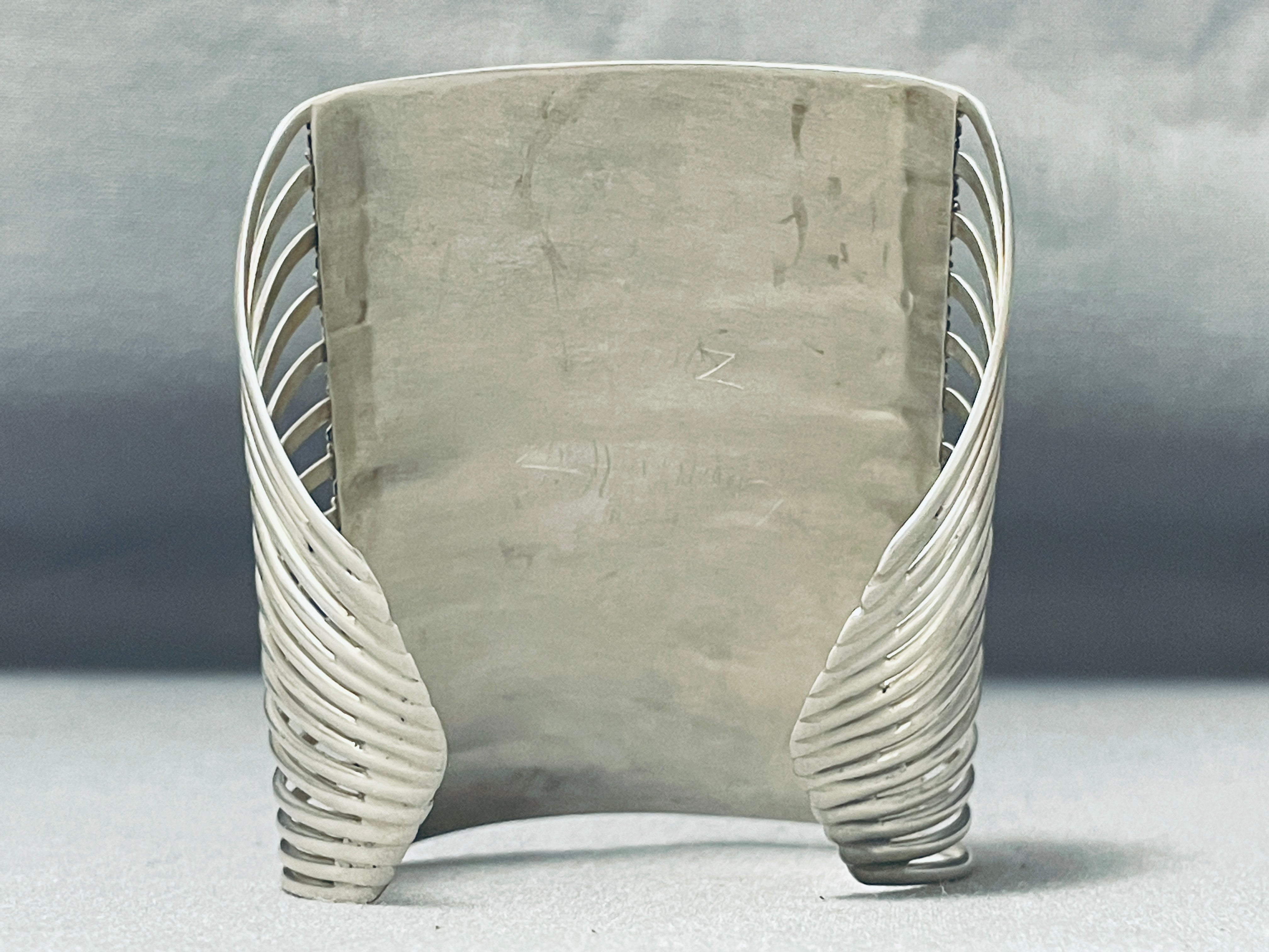 14 Story Tall Coral Native American Zuni Sterling Silver Bracelet - Handmade Southwest Jewelry for Women, Boho Chic Accessories for Festivals & Special Occasions