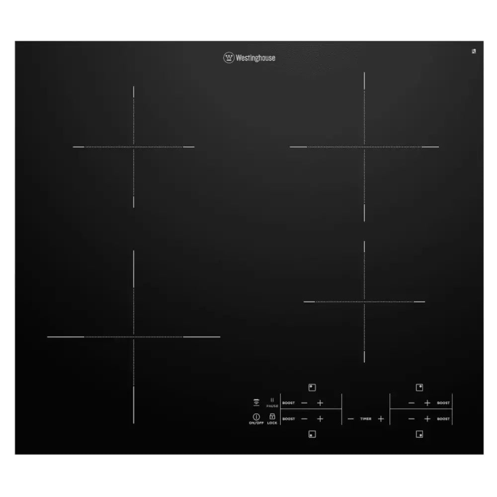 Westinghouse WHI643BC 60cm 4 Zone Induction Cooktop - Fast & Efficient Electric Stove for Home Kitchen Cooking | Perfect for Boiling, Frying & Simmering