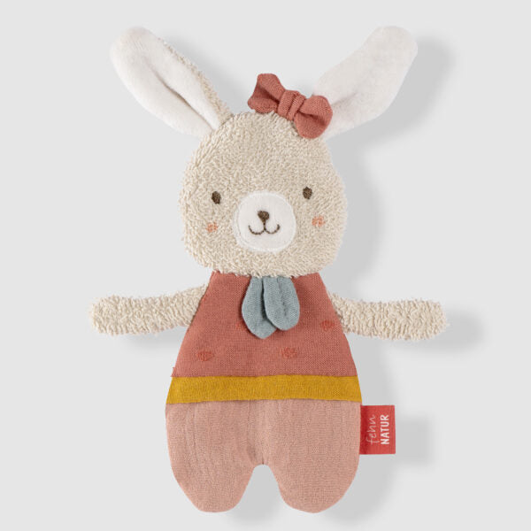 FehnNATUR Crinkle Hare Sensory Toy - Soft Baby Teething Toy for Infants & Toddlers - Perfect for Soothing Gums & Sensory Play