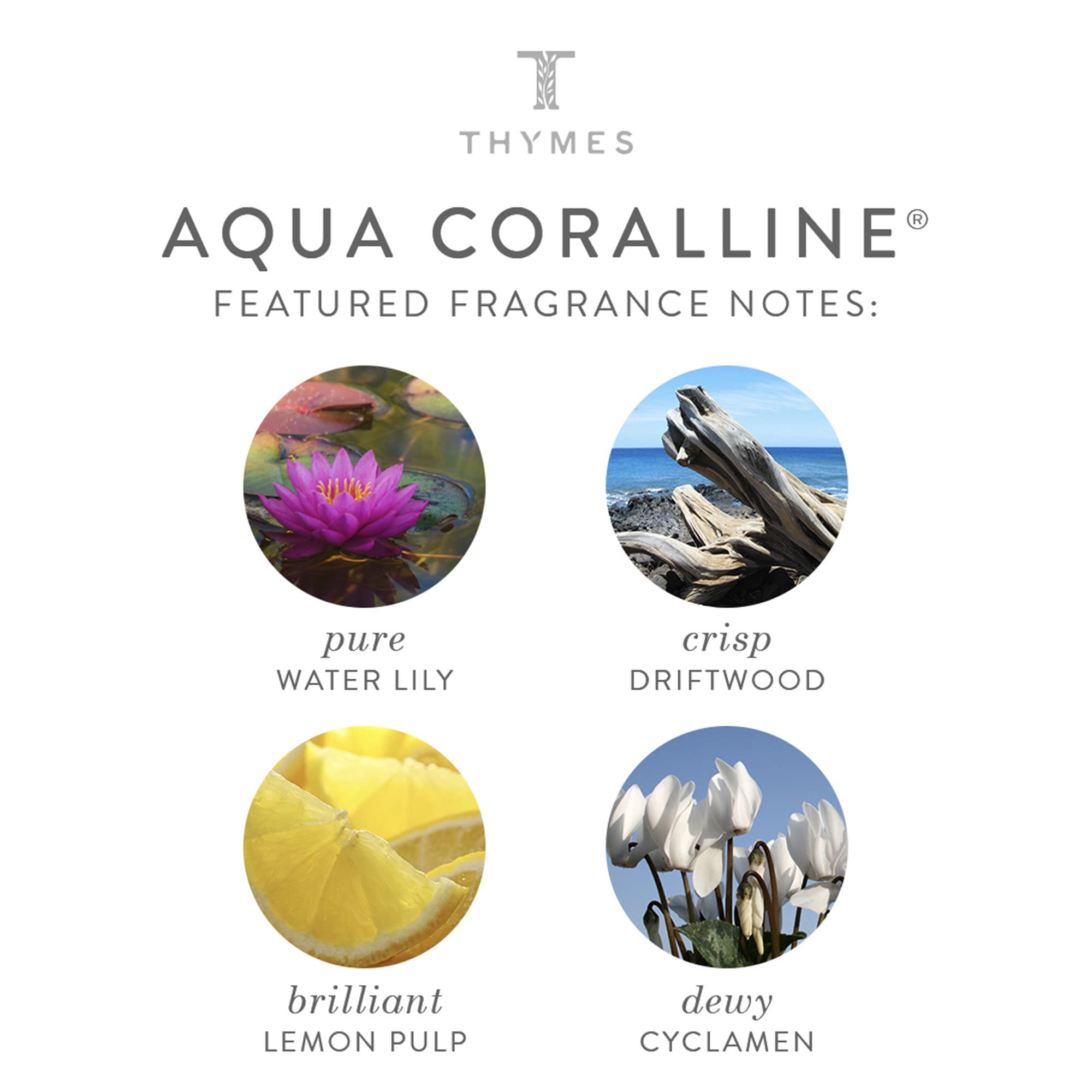 Thymes Aqua Coralline Scented Room Spray - 3 oz Home Fragrance Mist & Air Freshener - Fresh Ocean Breeze for Bedroom, Bathroom & Living Room