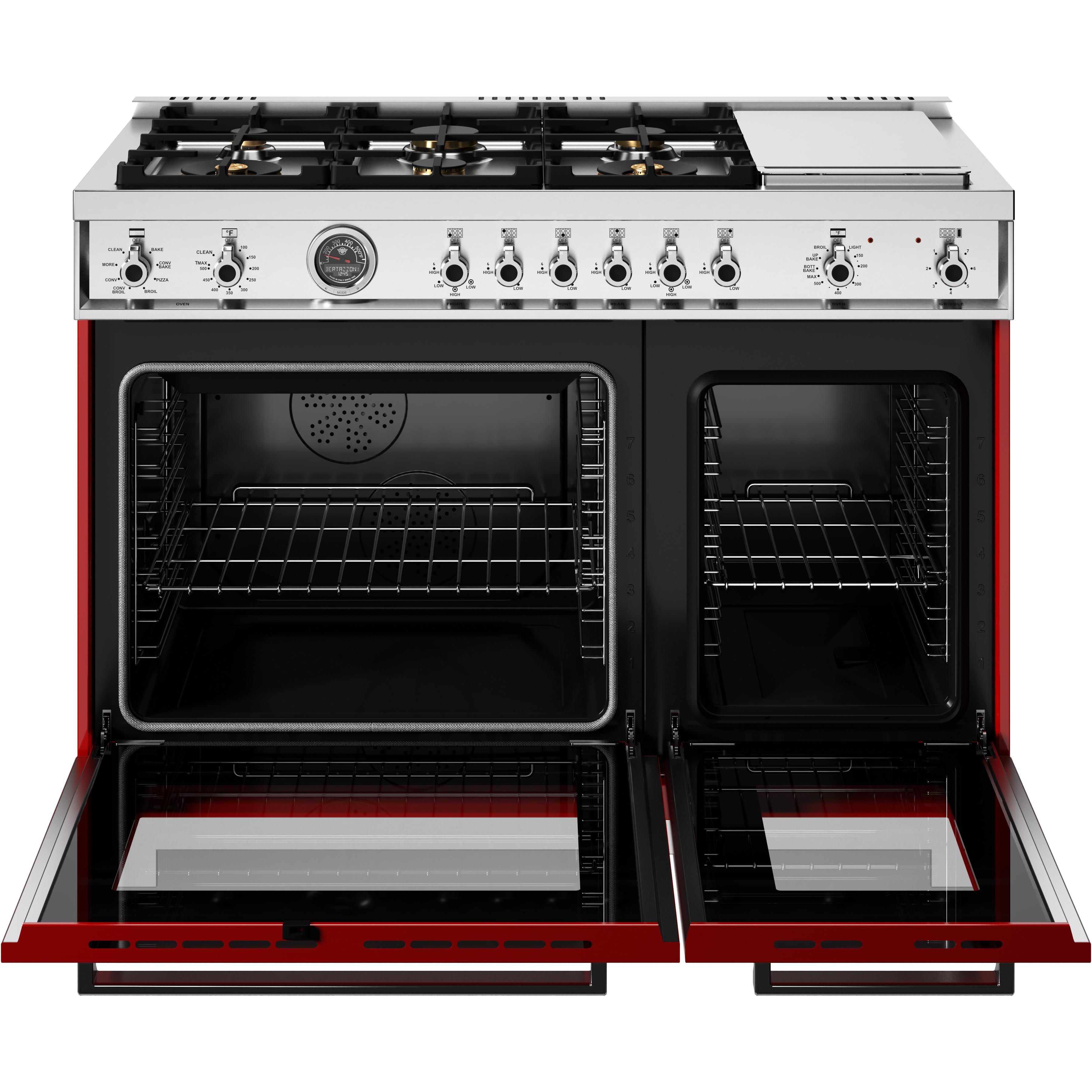 Bertazzoni PRO486BTFEPROT 48-Inch Freestanding Dual Fuel Range - Professional Gas Stove & Electric Oven for Gourmet Cooking - Perfect for Home Chefs & Modern Kitchens