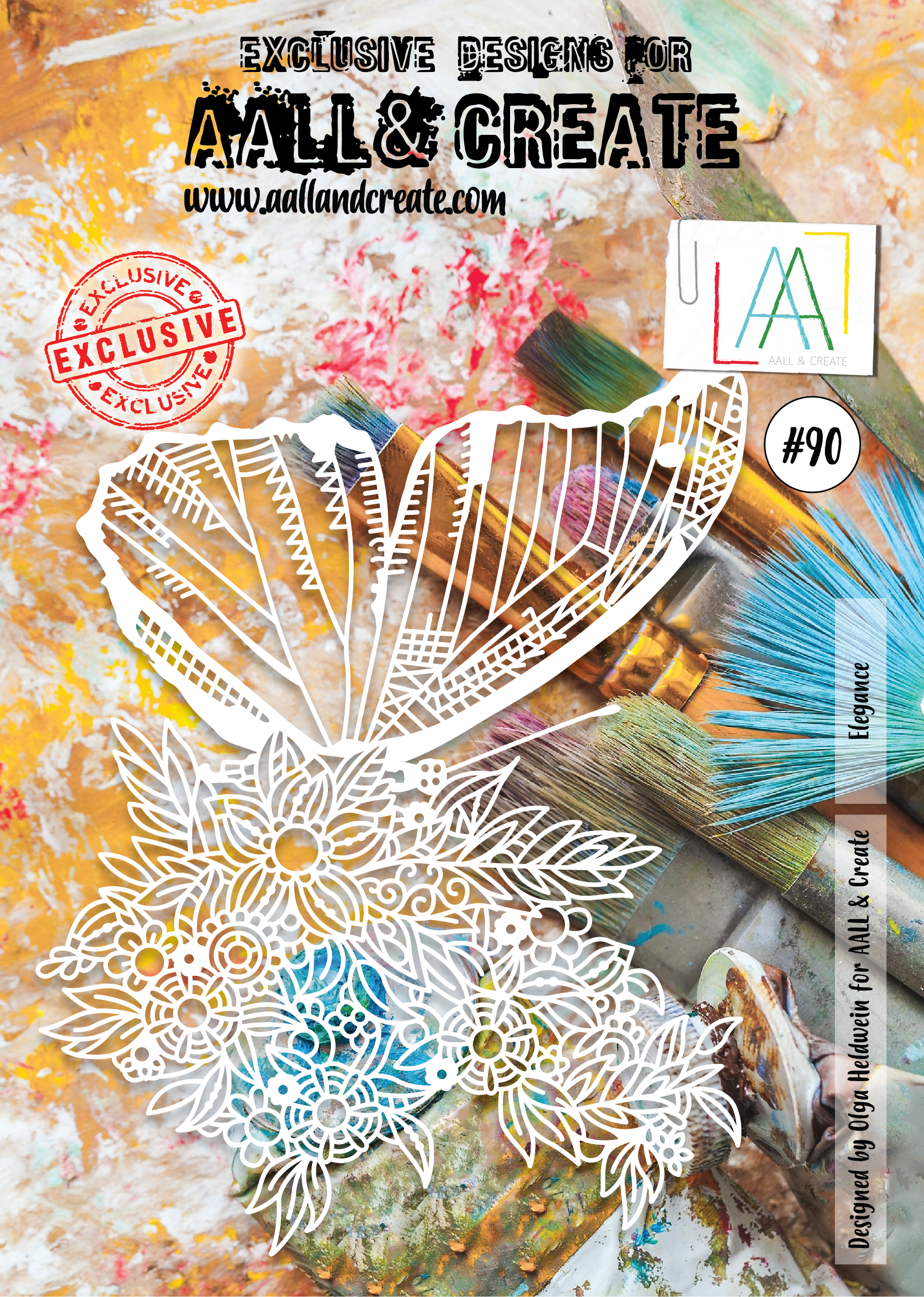 AALL and Create Stencil 90 Elegance - DIY Scrapbooking, Card Making & Home Decor Craft Stencils for Artistic Projects