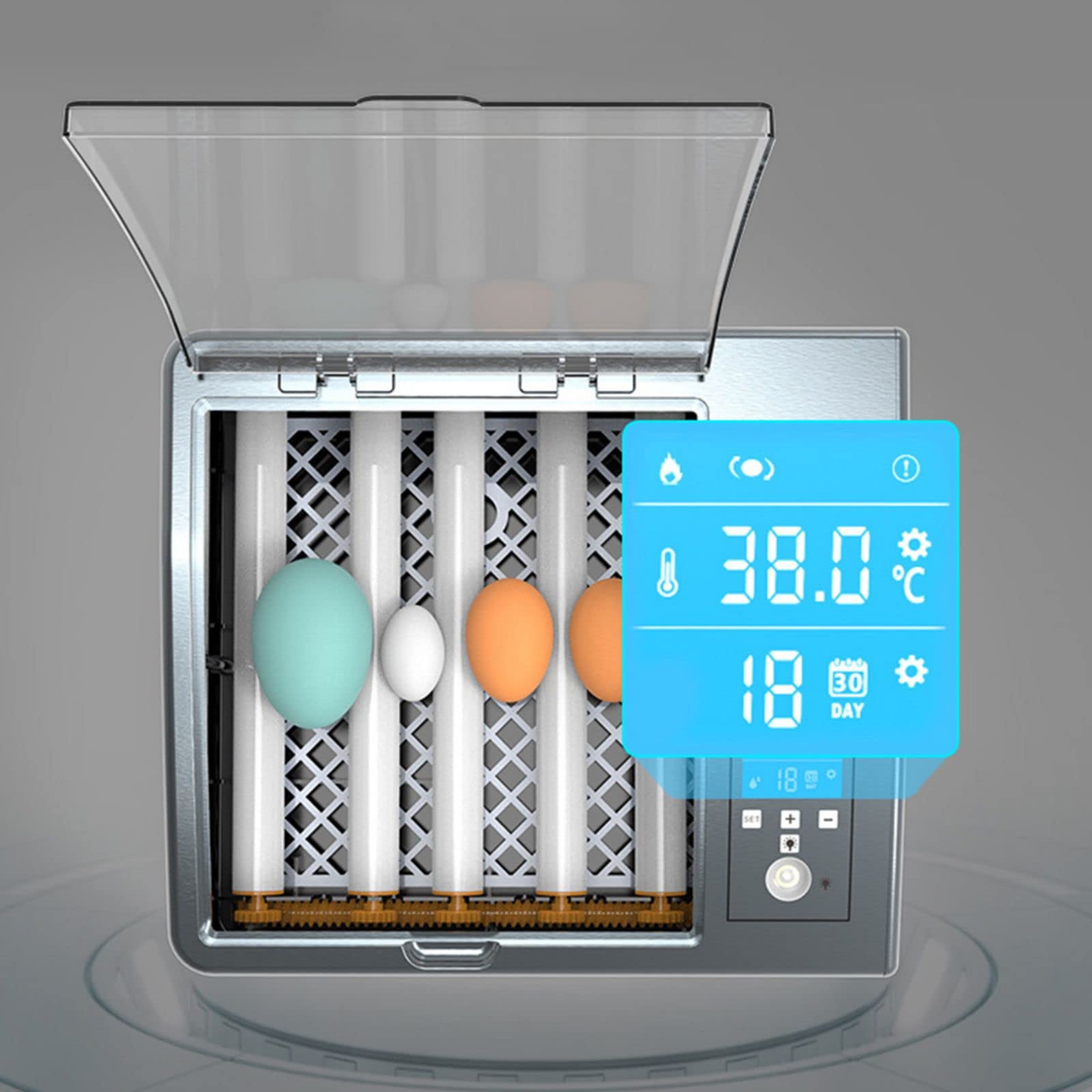 Automatic Egg Incubator for 16 Eggs with LCD Display - Digital Poultry Hatcher for Chicken, Duck & Quail Eggs with Auto-Turning Function | Perfect for Home Farming, Classroom Projects & Backyard Poultry Breeding