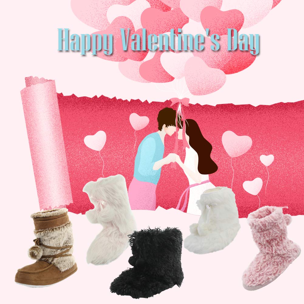 Women's Soft Fleece Plush Warm Indoor House Slippers Boots - Cozy Home Shoes for Winter Comfort & Relaxation - Perfect for Lounging, Sleeping & Cold Floors