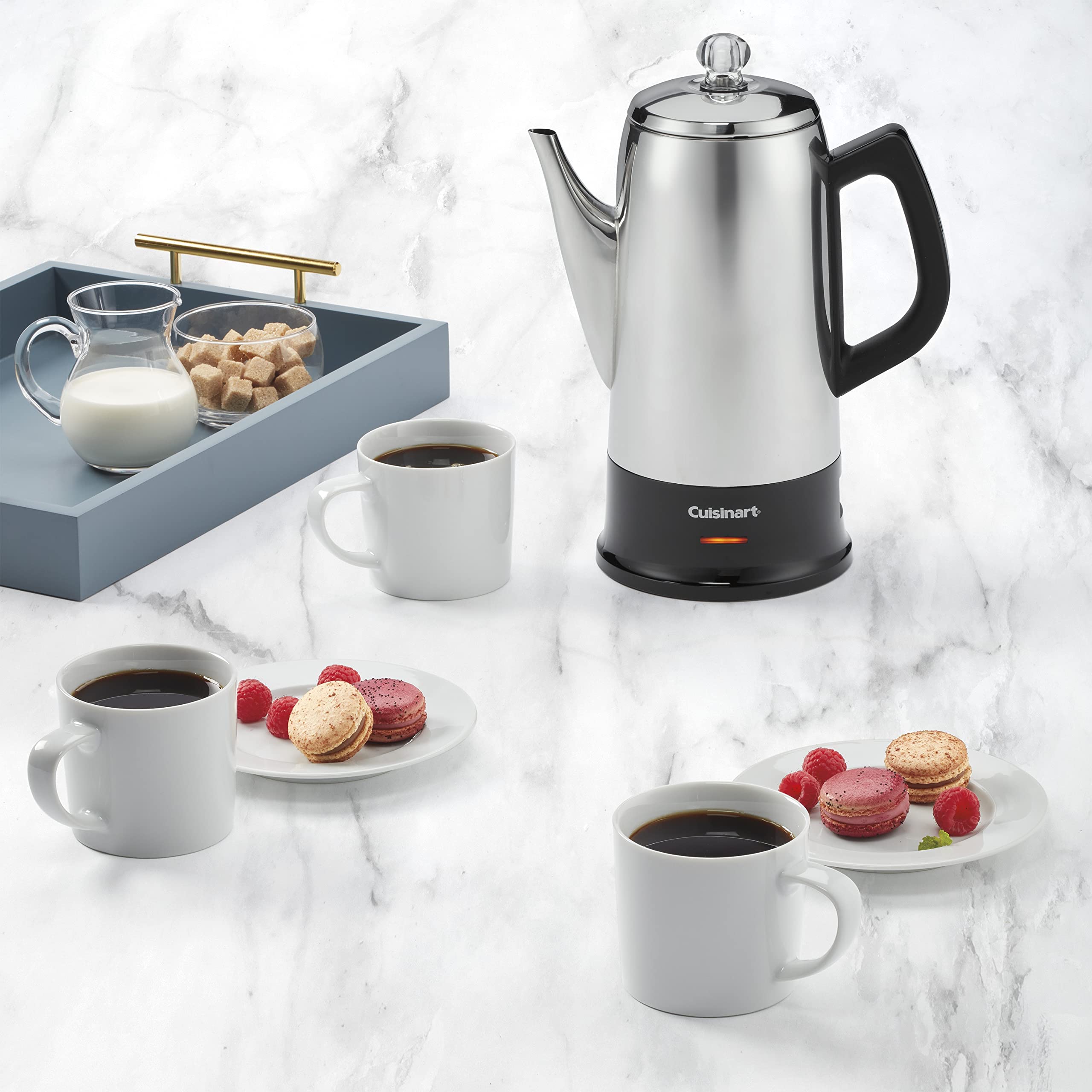 12 Cup Cordless Percolator Coffee Maker - Stainless Steel Electric Coffee Pot for Home, Office & Camping - Fast Brewing with Auto Shut-Off - Perfect for Morning Coffee, Outdoor Adventures & Gifts