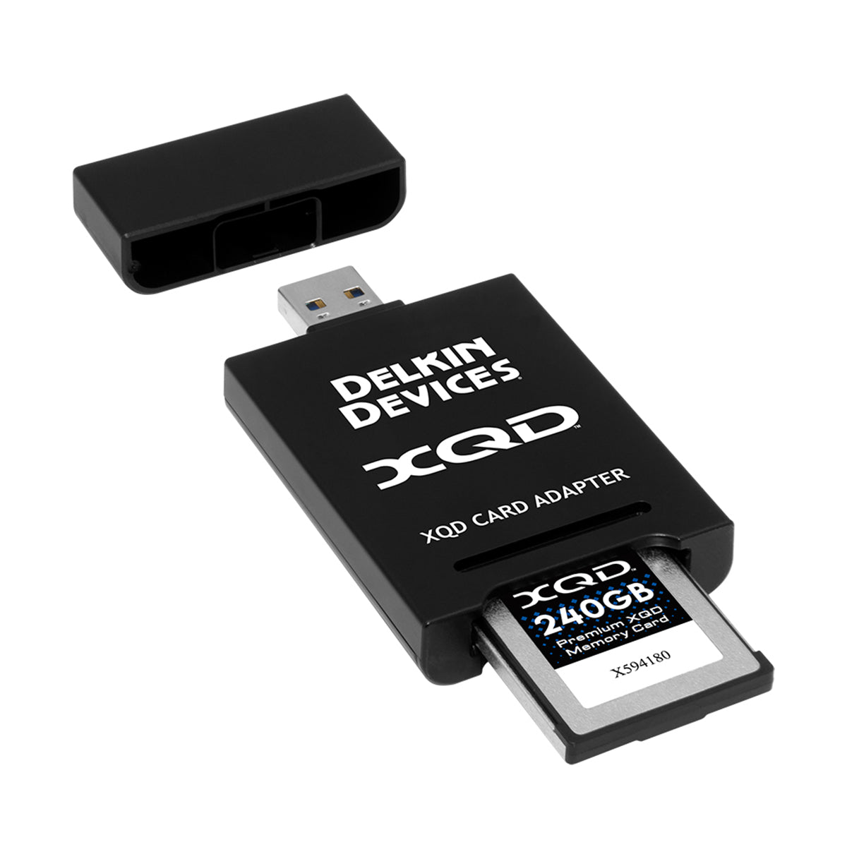 Delkin USB 3.1 XQD Card Reader - High-Speed Memory Card Adapter for Nikon & Sony Cameras - Perfect for Professional Photography & 4K Video Transfer