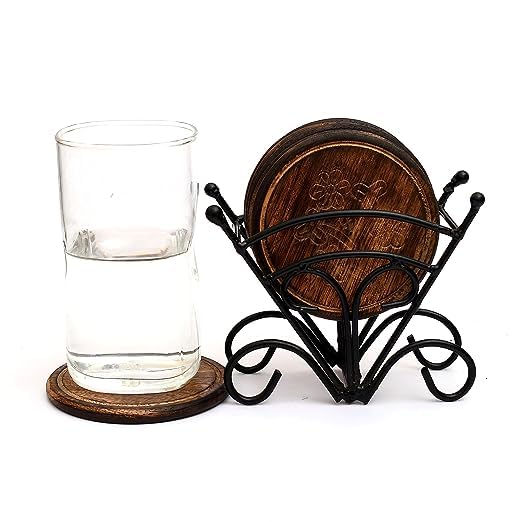 Premium Handmade Coaster Set of 6 - Wrought Iron Holder for Tea, Coffee & Drinks - Elegant Cup Coasters for Home, Office & Restaurant Use