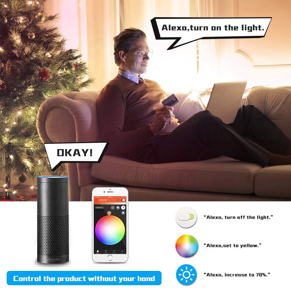 Smart LED Strip Light Controller - RGBCCT/RGBW Zigbee Dimmer for 12-24V LED Strips | Works with Amazon Echo Plus | Perfect for Home Theater, Bedroom Lighting & Party Decor