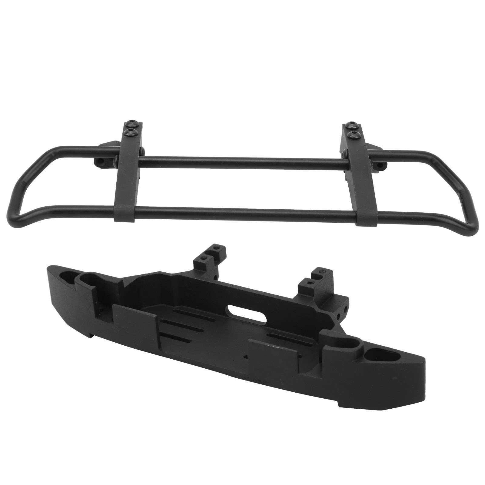 Universal 1/10 Scale RC Crawler Metal Front Bumper - Heavy Duty Black Off-Road Bumper for Traxxas, Axial & 1/10 RC Cars | Perfect for Rock Crawling, Trail Riding & Off-Road Adventures