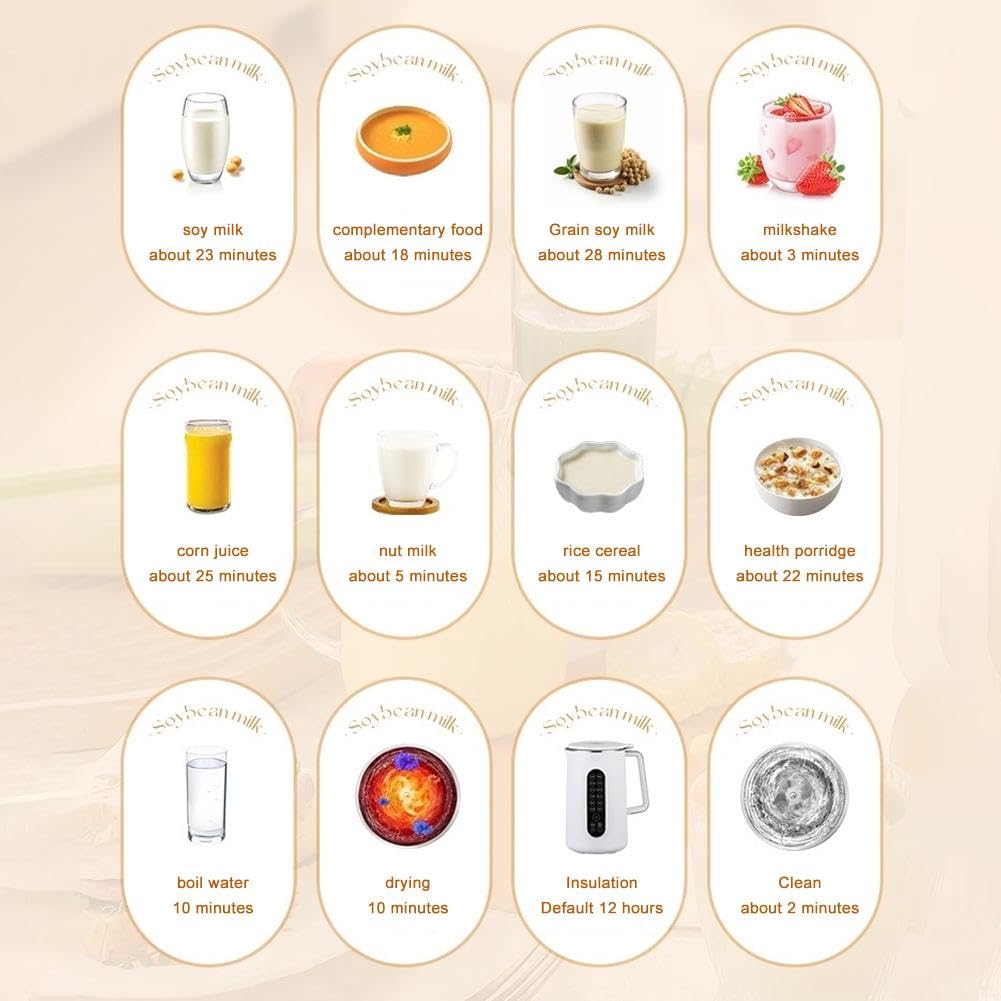 40oz Automatic Nut Milk Maker Machine - 8-in-1 Soy Milk Maker for Homemade Almond, Oat, Soy Milk & Juice with Timer, Auto Clean & Keep Warm | Perfect for Vegan, Keto & Healthy Lifestyle