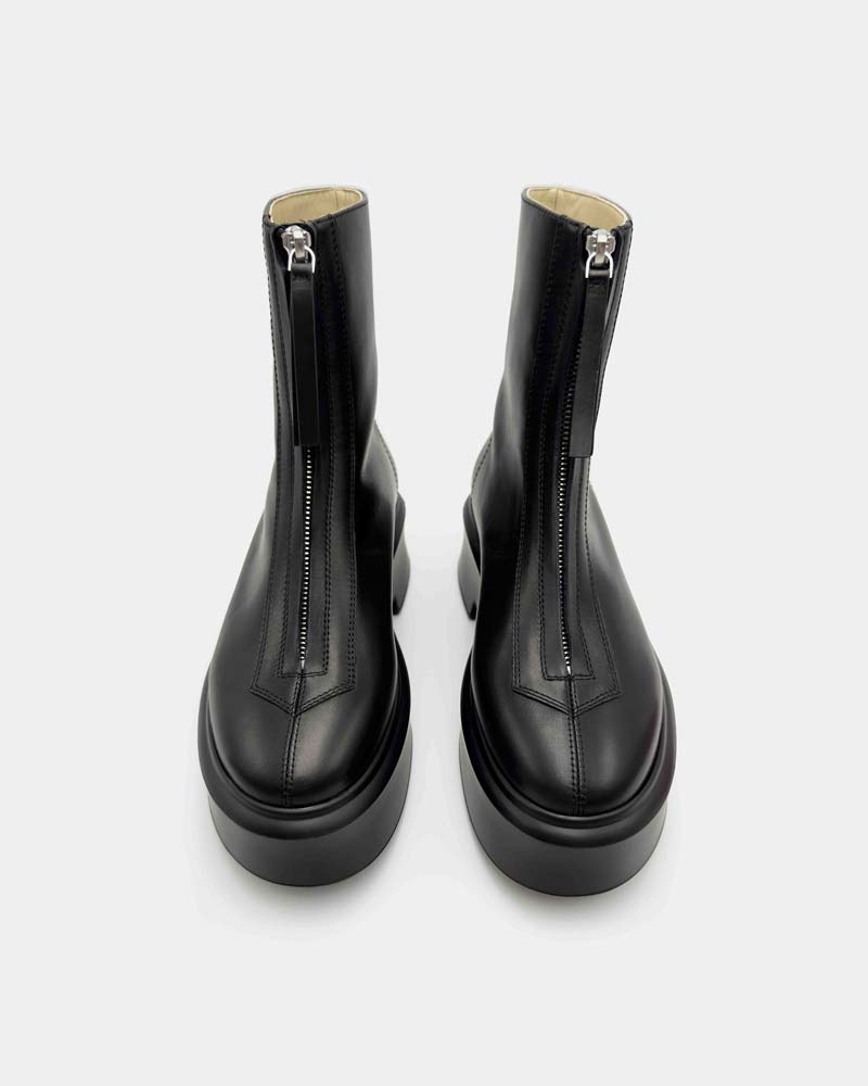 Stylish Black Leather Platform Ankle Boots for Women - Chunky Heel & Comfortable Walking Shoes | Perfect for Fall Fashion, Night Out & Casual Wear