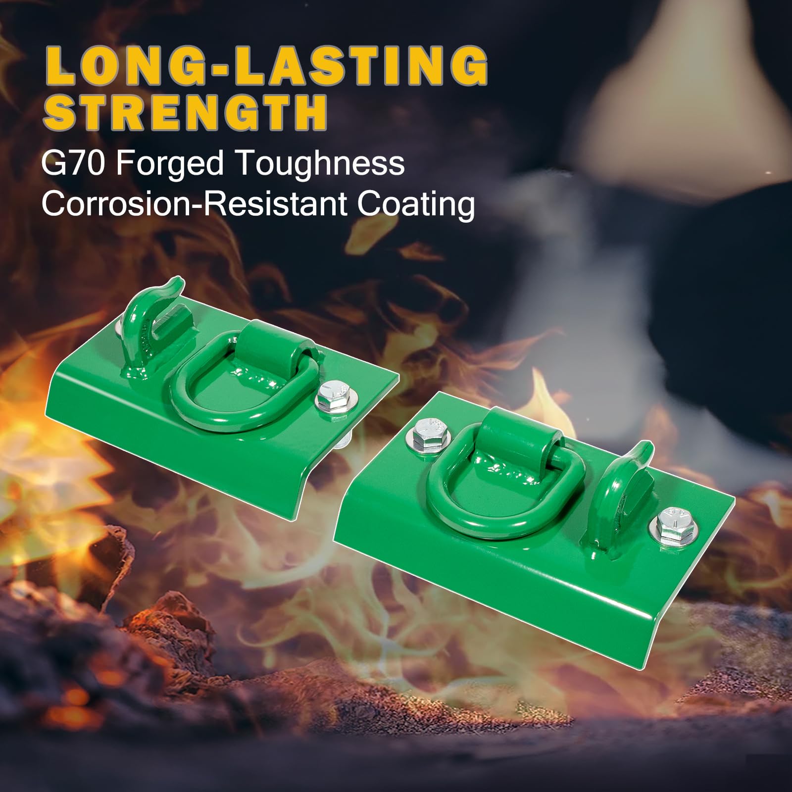 Heavy Duty Tractor Bucket Hook Grab Hooks - Fits John Deere 1025R, 2032R, 3320, 2520 & Other Compact Tractors - Bolt-On D Rings for Sub Compact & Compact Tractor Buckets - Perfect for Lifting, Hauling & Farm Equipment Attachment