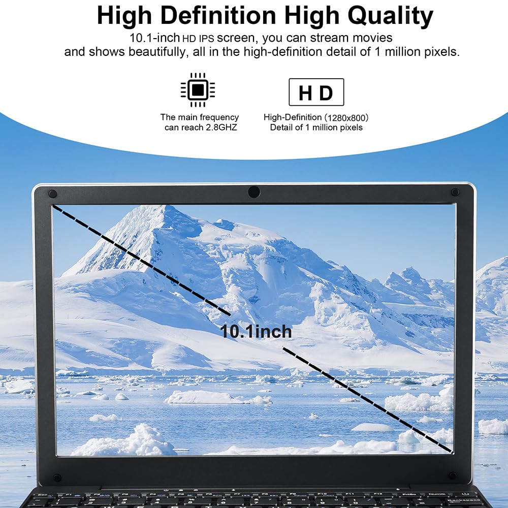 Portable Mini Laptop with Intel Celeron N4020, 8GB RAM & 128GB SSD - 11.6