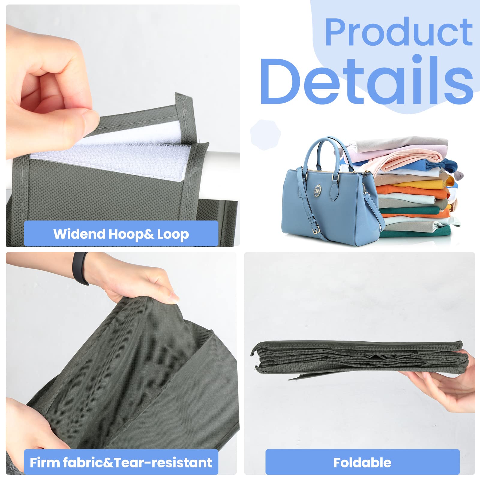 4 Pack Hanging Shoe Organizer - 10 Shelf Space Saving Closet Storage for Shoes, Hats, Purses & Handbags | Perfect for Bedroom, Closet & Dorm Organization