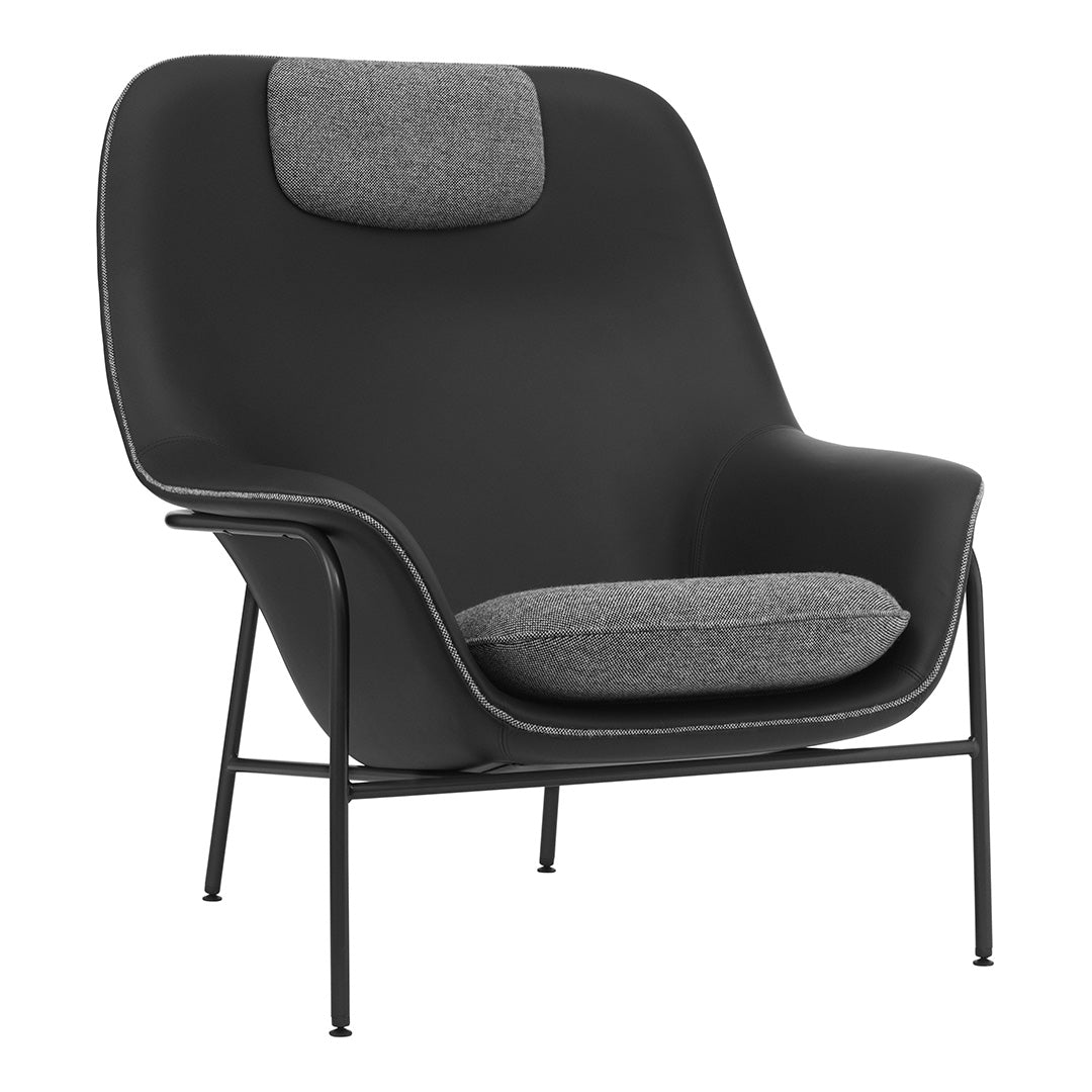 Modern Drape High Lounge Chair with Headrest - Sturdy Steel Legs for Living Room, Patio, or Office Relaxation
