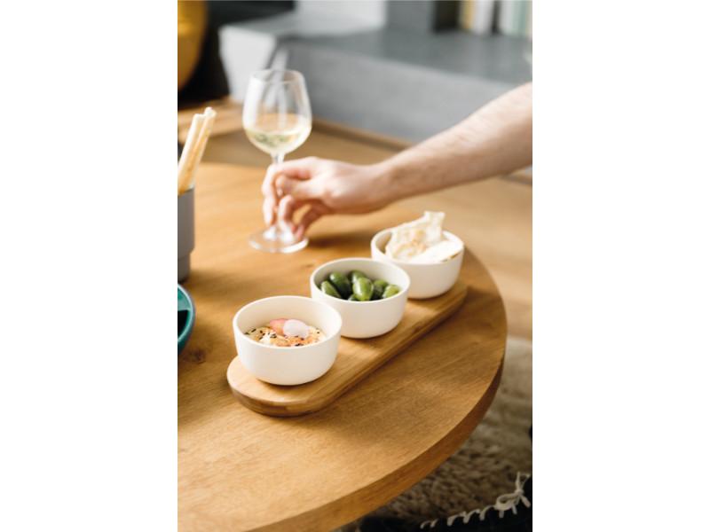 BergHOFF Leo 4-Piece Bamboo Appetizer Set, 0.29 Quart - Perfect for Serving Small Bites, Cheese, and Hors d'Oeuvres at Parties and Gatherings