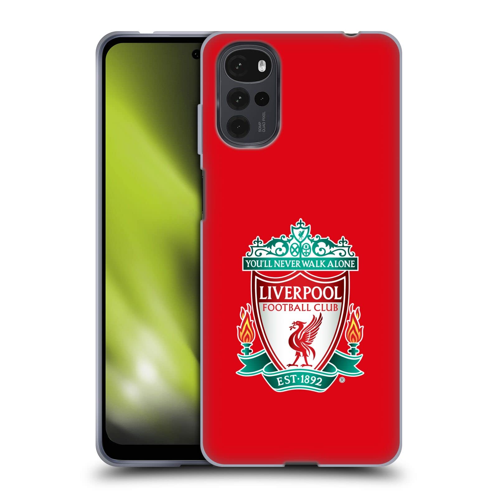 Head Case Designs Liverpool FC Red 1 Crest Soft Gel Case for Motorola Moto G22 - Durable Protection for Fans & Daily Use