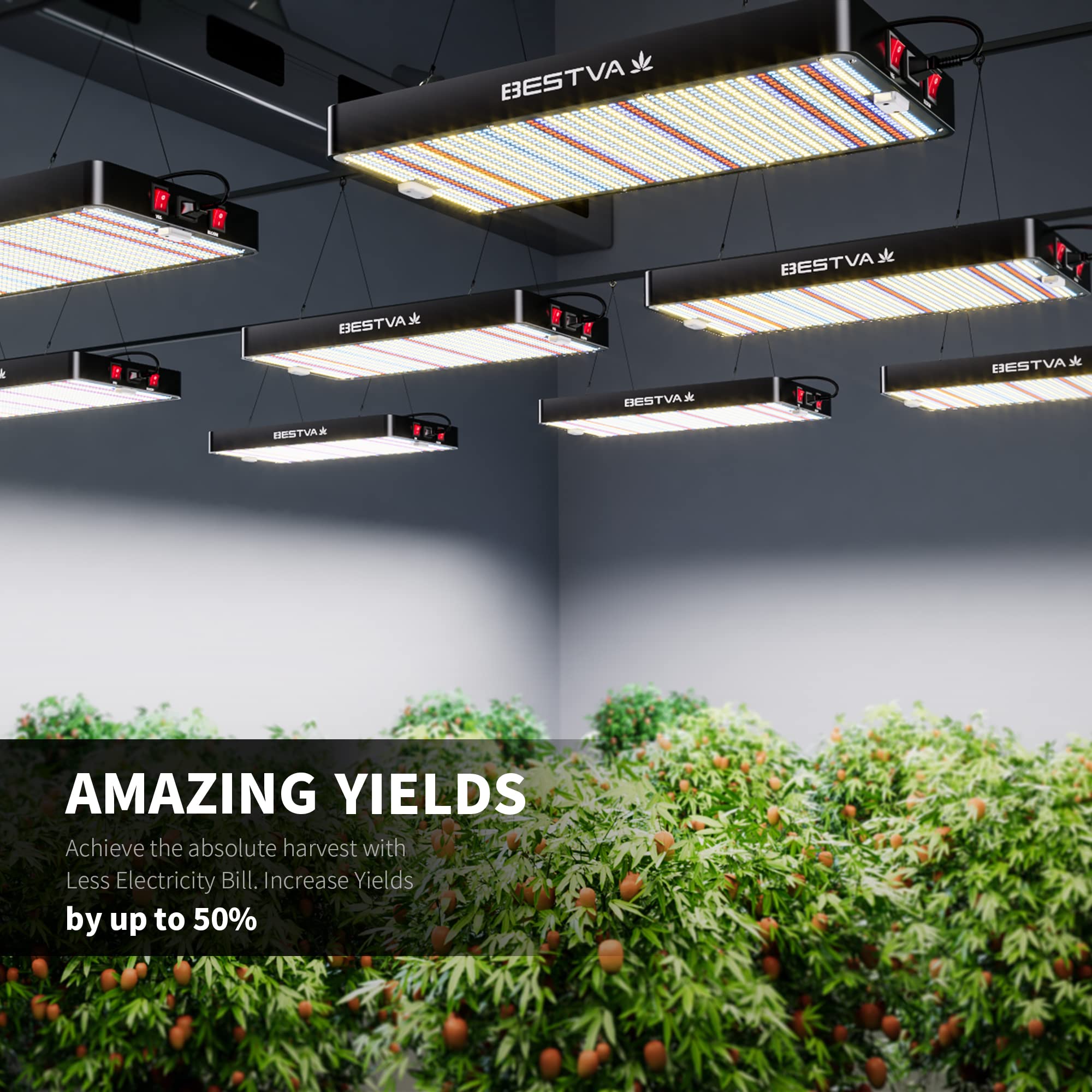 BESTVA DC4000 LED Grow Light Full Spectrum 2025 Upgrade - High Yield Diodes for Indoor Plants, Greenhouse, Hydroponics | Perfect for Veg, Bloom & Year-Round Gardening