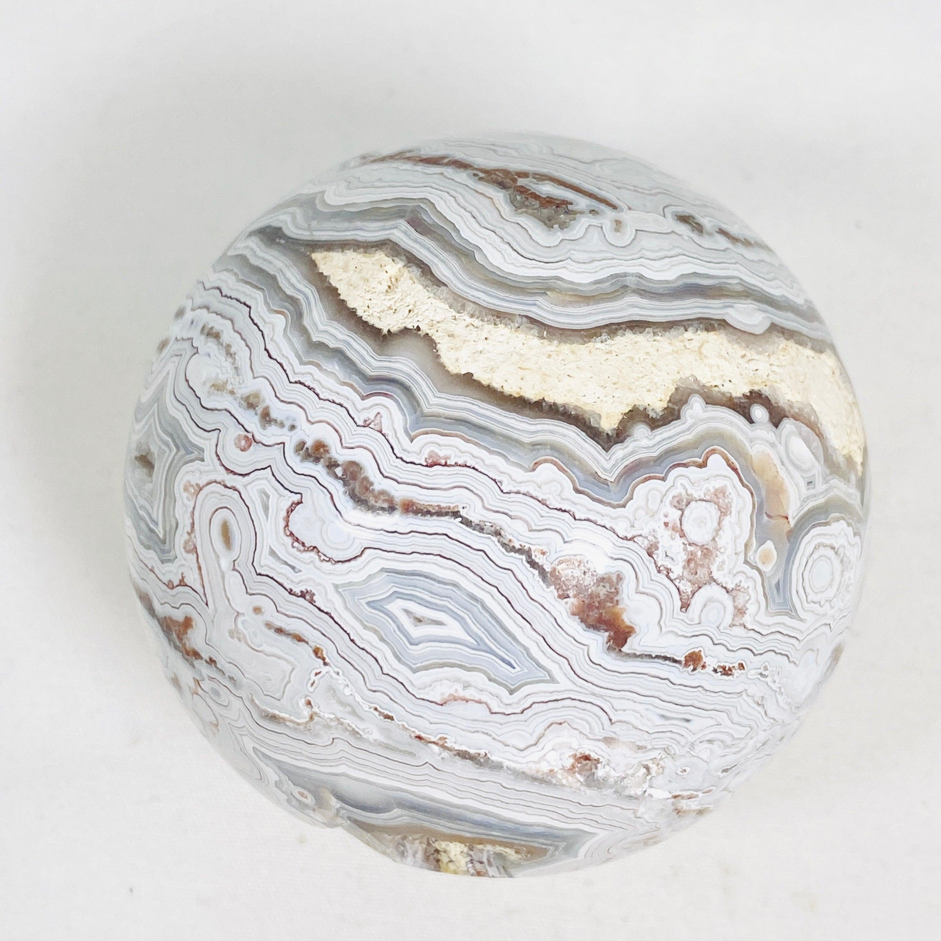Natural Mexican Crazy Lace Agate Sphere - Handcrafted Stone Decor MAS 05 - Perfect for Home Decor, Meditation & Crystal Healing Collection