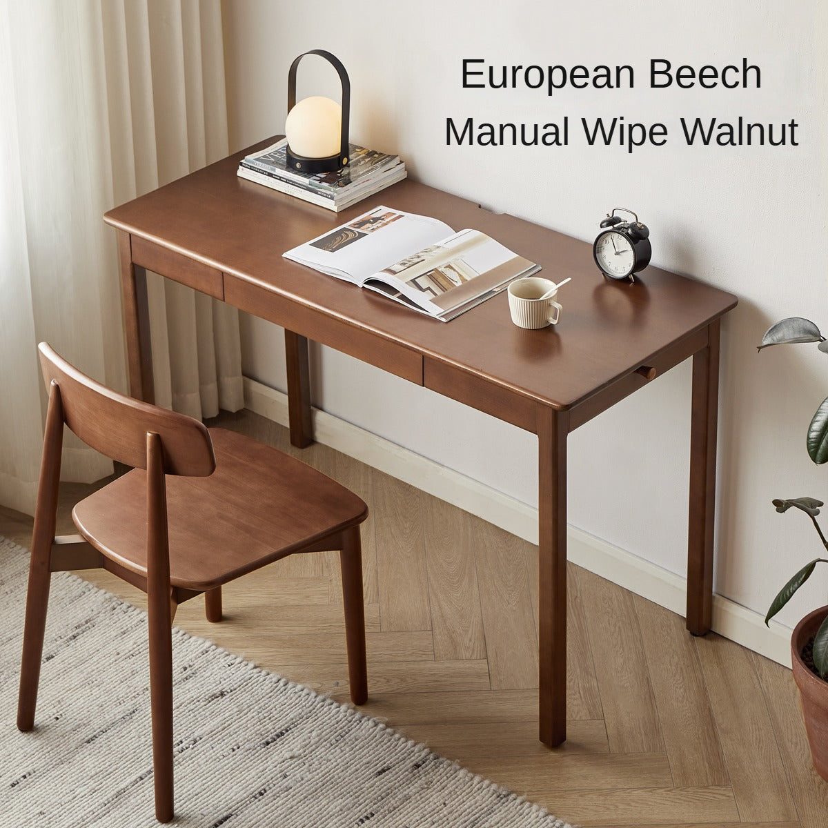 Premium Beech Solid Wood Study Desk - Durable & Stylish Home Office Furniture for Work & Study