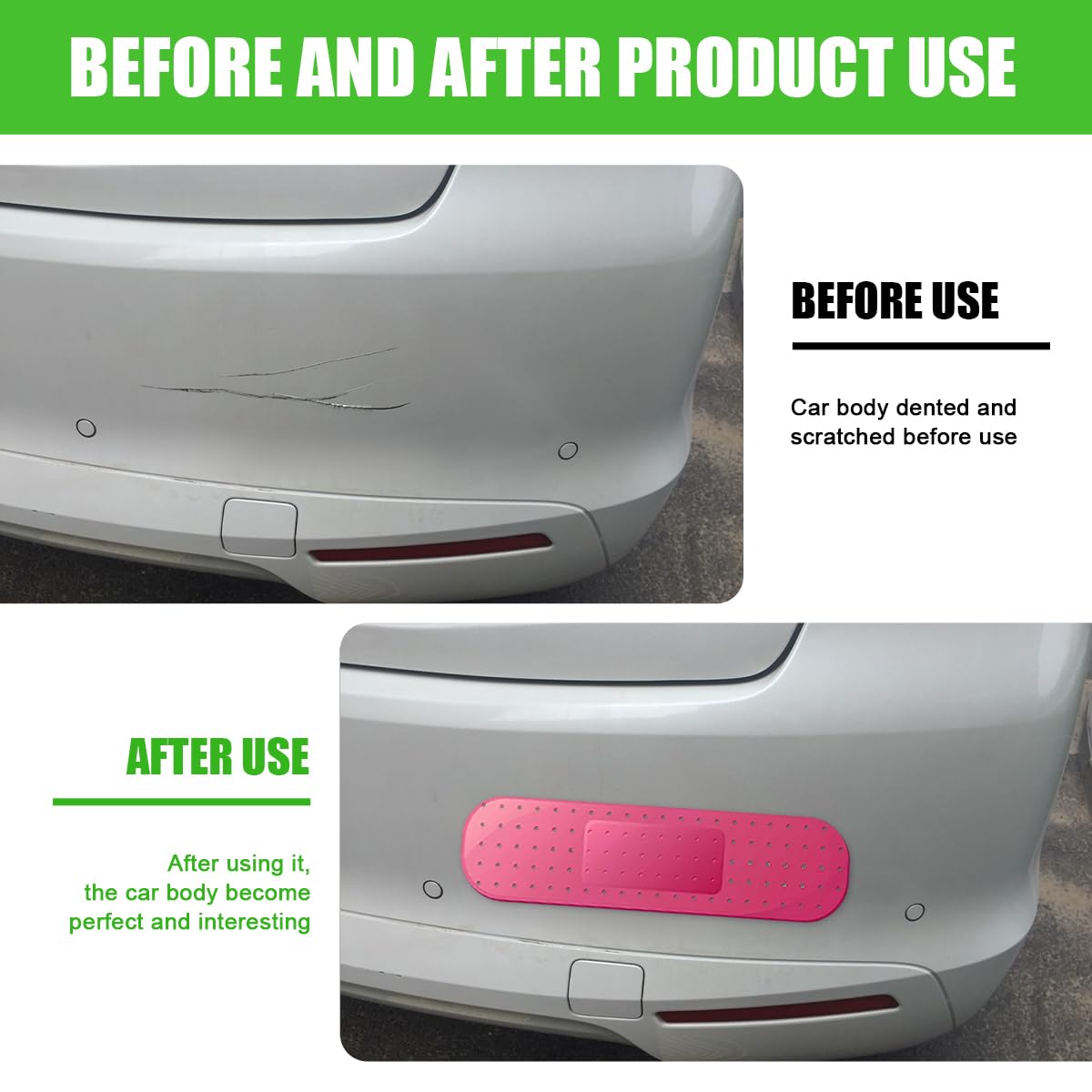 Funny Large Bandage Vinyl Decal for Car - Dent & Scratch Cover Sticker - Giant Bumper Sticker for Truck, SUV, Boat Window - Red Car Accessories for Humor & Protection (Perfect for Covering Dents, Adding Personality to Vehicles, or Prank Gifts)