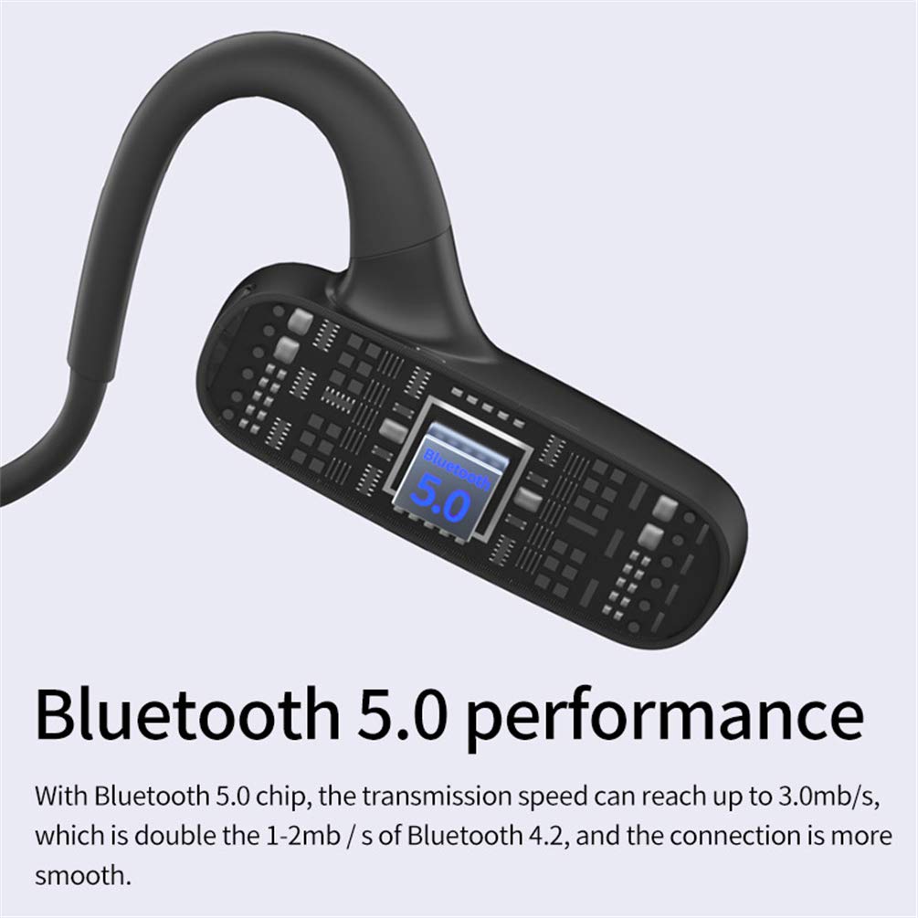 **Wireless Bone Conduction Headphones with Mic - Bluetooth 5.0, Deep Bass Stereo Sound, IPX5 Waterproof - Perfect for Running, Cycling, Gym Workouts & Outdoor Sports**