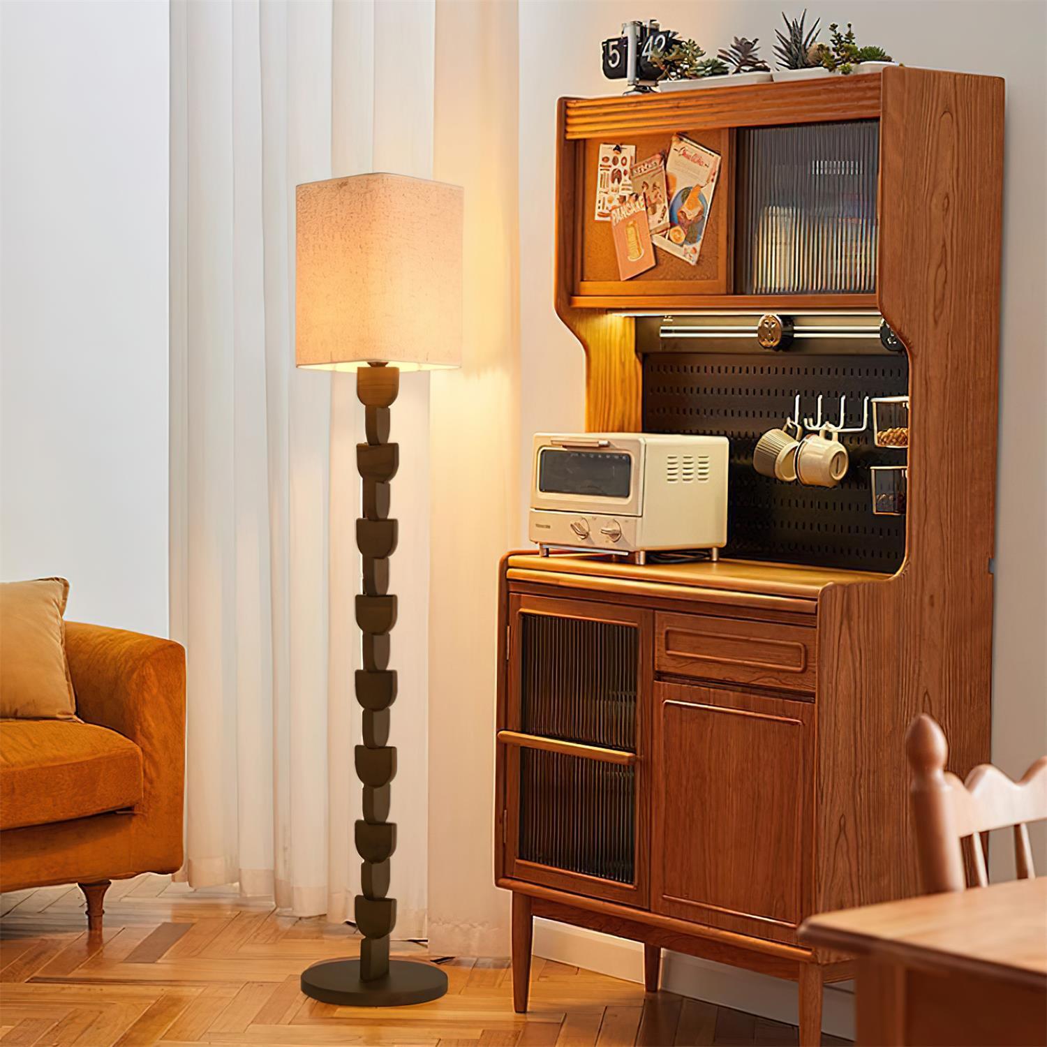 Sacha Wood Floor Lamp - Modern Standing Lamp for Living Room, Bedroom & Office - Adjustable Height & Warm LED Light - Perfect for Reading, Relaxing & Decor