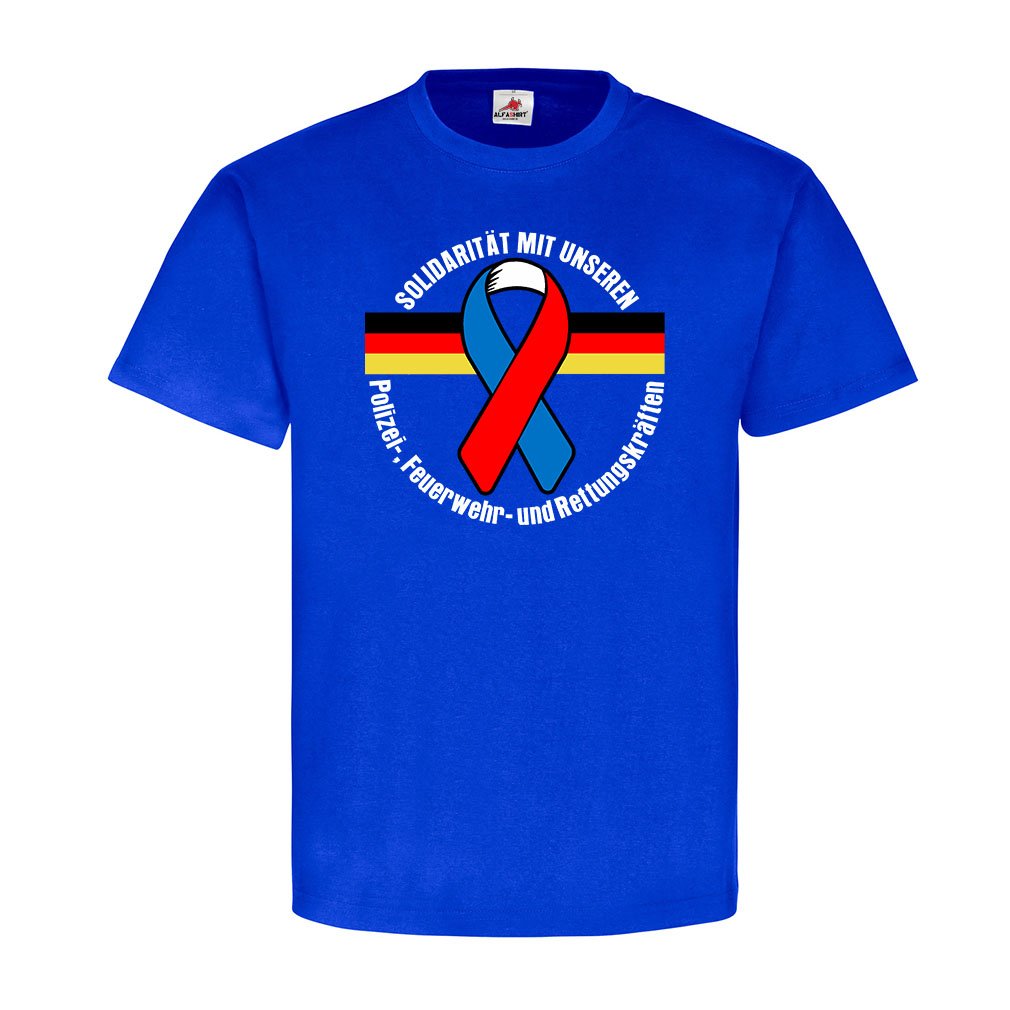 ALFASHIRT Solidarity Police Fire Brigade Rescuers Protection Loop Heroes Germany - Premium Support T-Shirt for First Responders, Law Enforcement & Emergency Workers - Perfect for Work, Fundraisers & Community Events