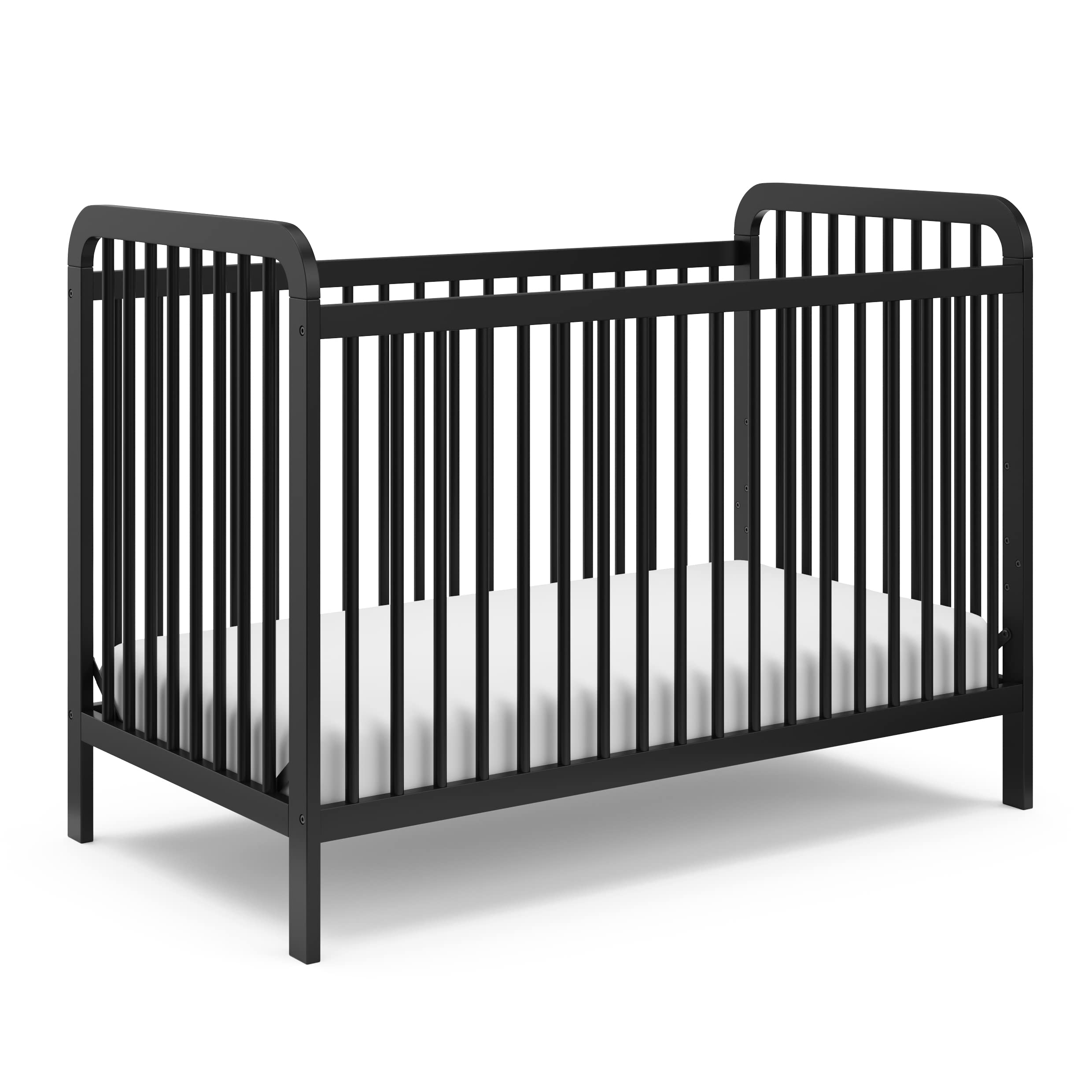 Storkcraft Pasadena 3-in-1 Convertible Baby Crib (Black) – GREENGUARD Gold Certified, Converts to Daybed & Toddler Bed, Fits Standard Full-Size Crib Mattress, Adjustable Height – Perfect for Nursery, Bedroom & Growing Toddlers